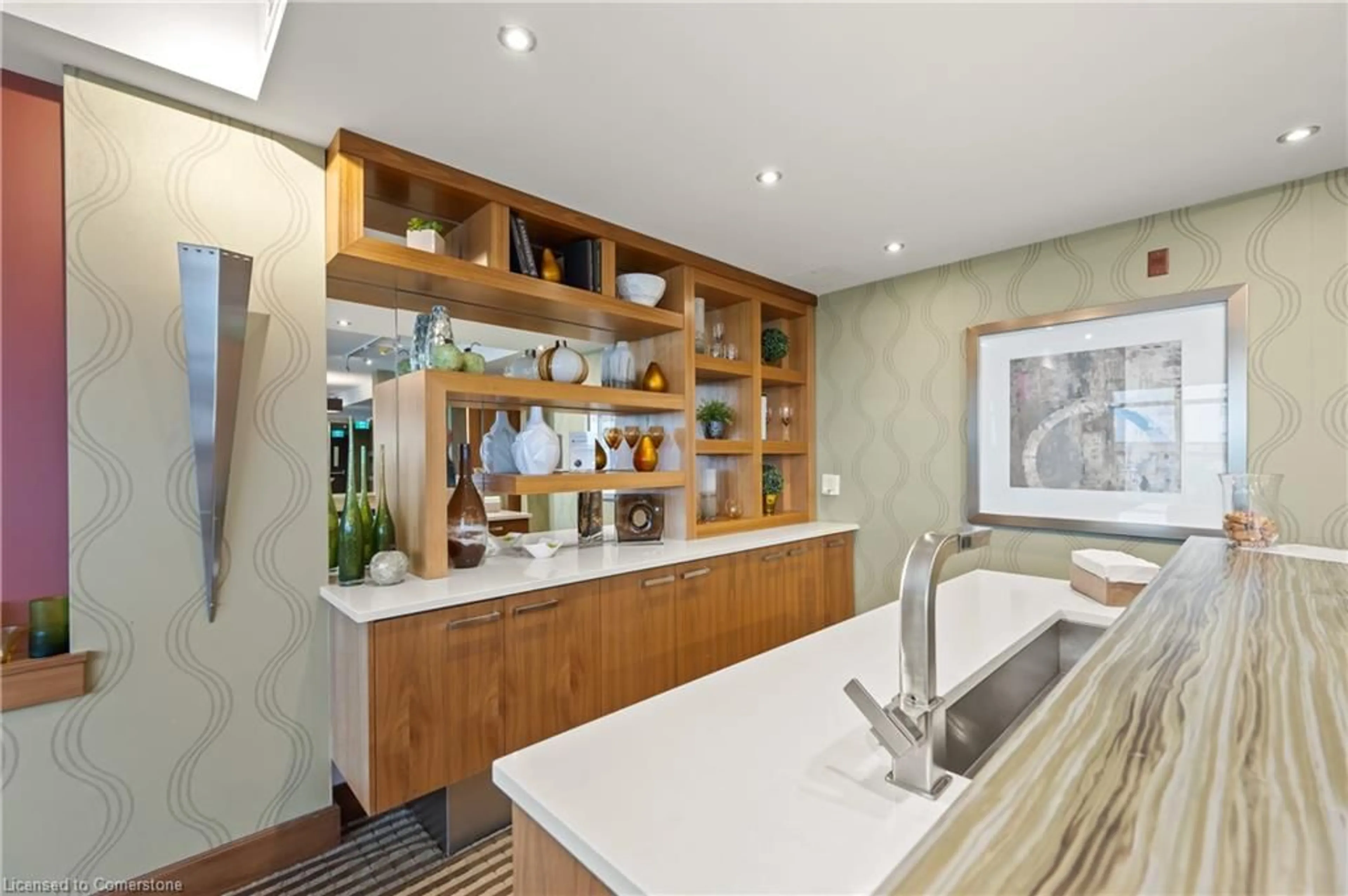 Contemporary kitchen, ceramic/tile floor for 112 Benton St #612, Kitchener Ontario N2G 3H6
