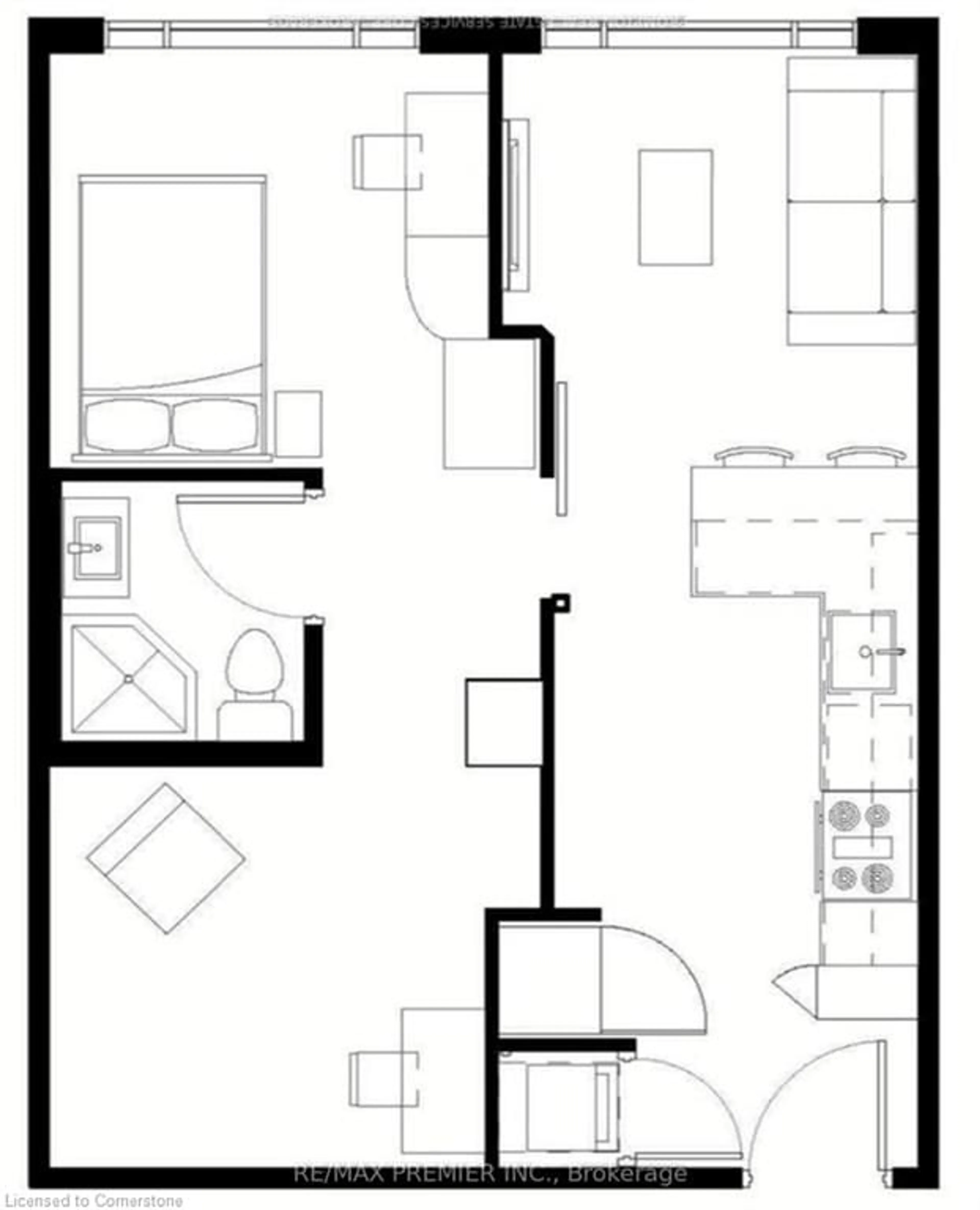 Floor plan for 330 Phillip Street St #S2605, Waterloo Ontario N2L 3W9