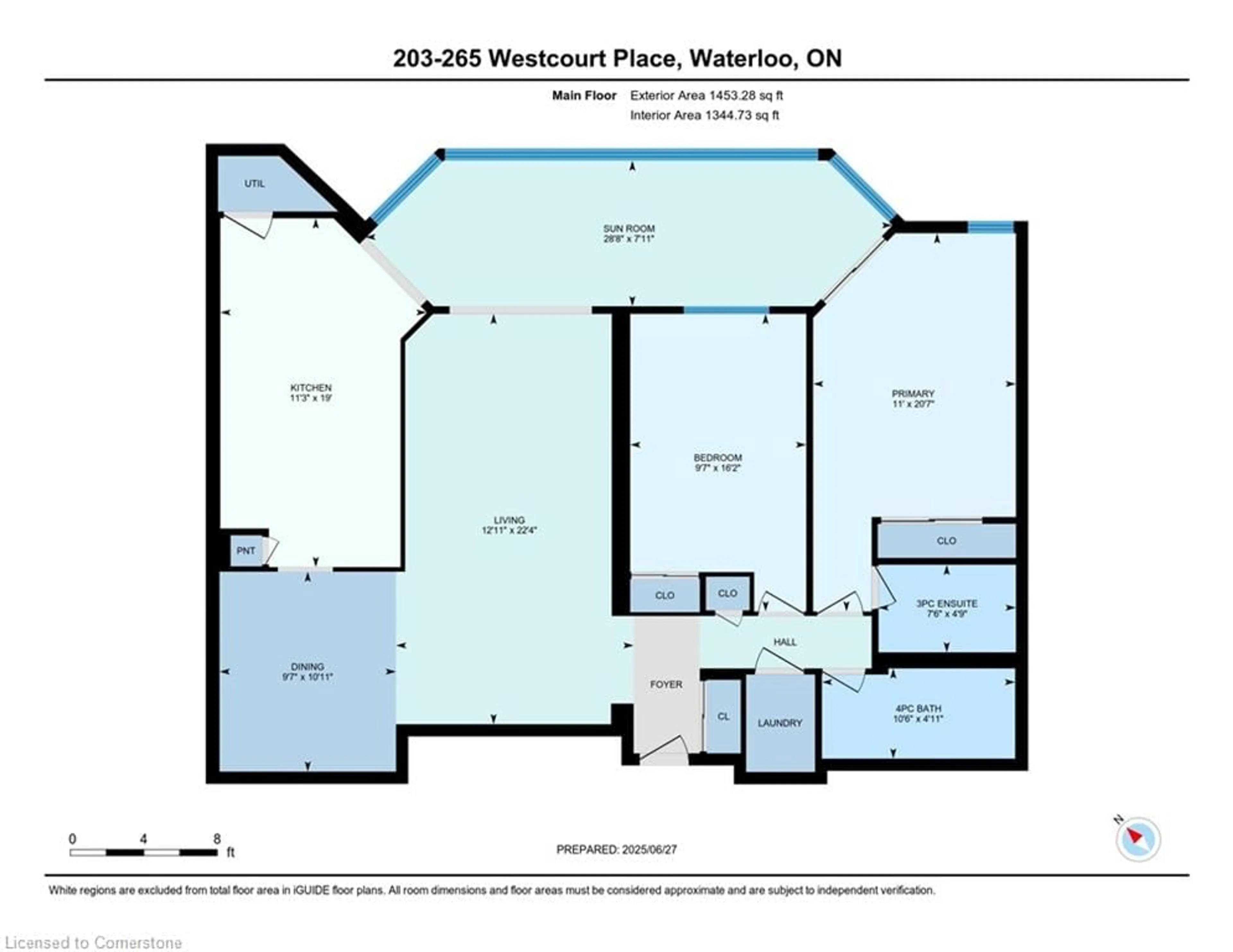 Floor plan for 265 Westcourt Pl #203, Waterloo Ontario N2L 6E4