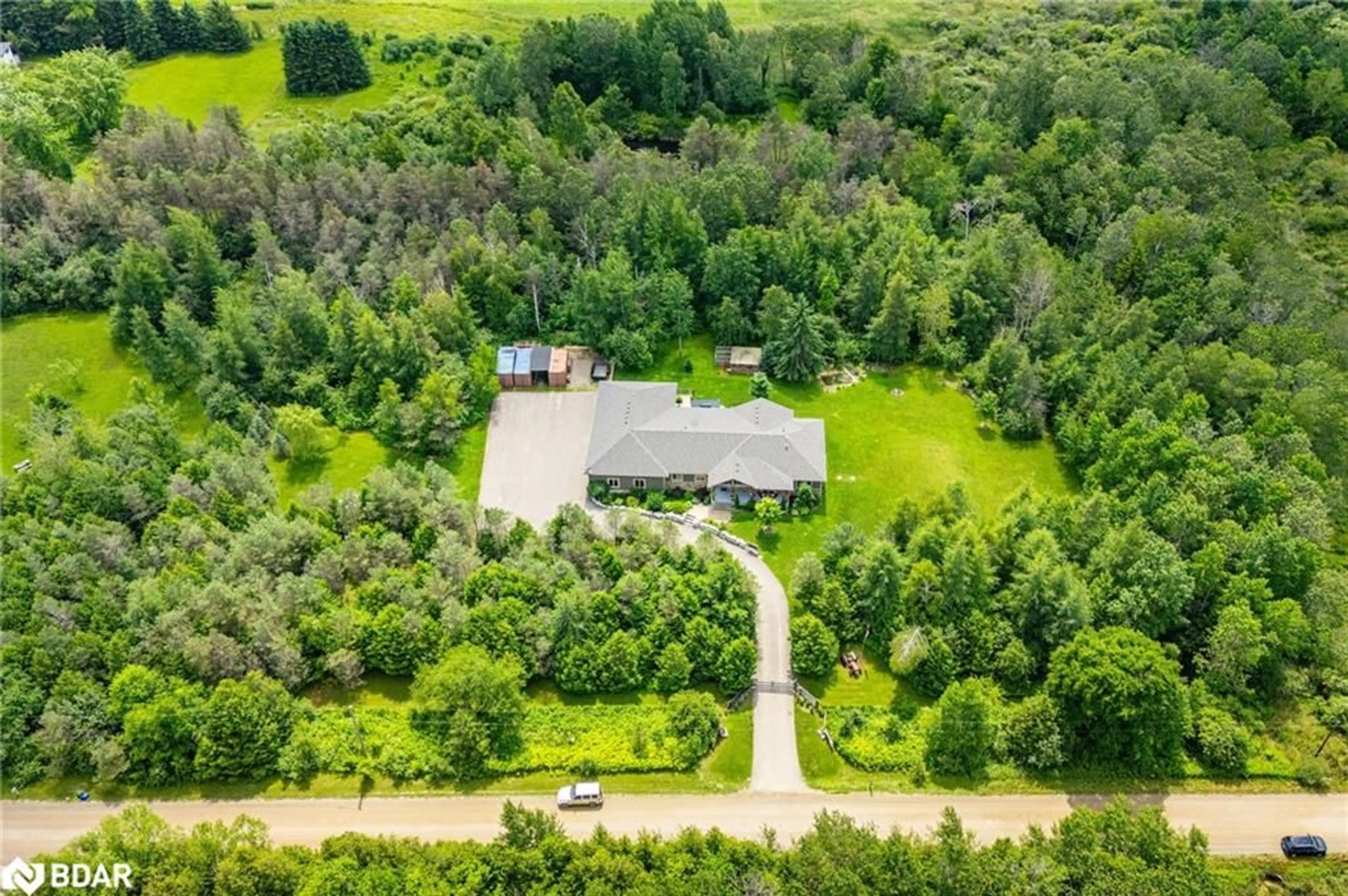 A pic from outside/outdoor area/front of a property/back of a property/a pic from drone, forest/trees view for 5594 First Line, Erin Ontario L0N 1N0