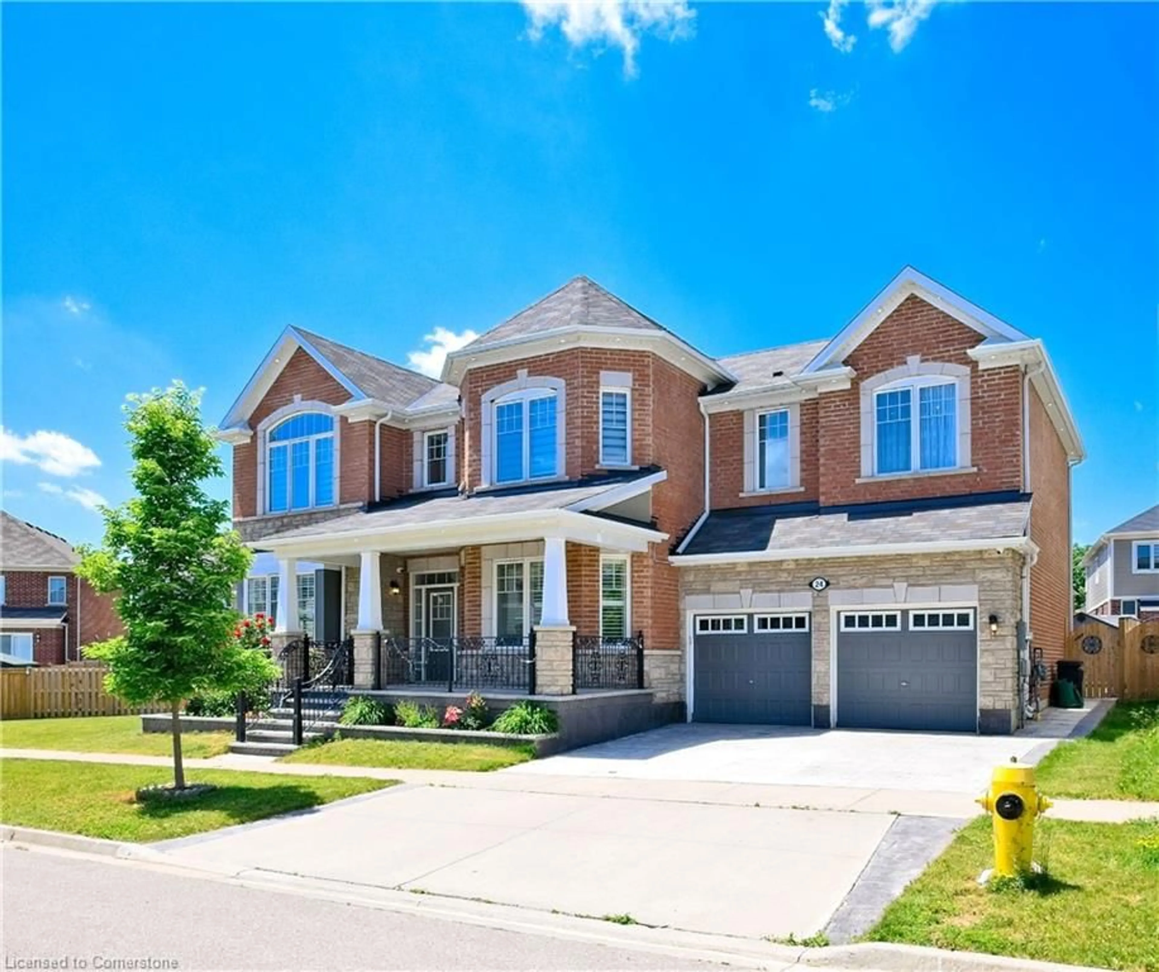 Home with brick exterior material, street for 24 Pickett Pl, Cambridge Ontario N3E 0B7