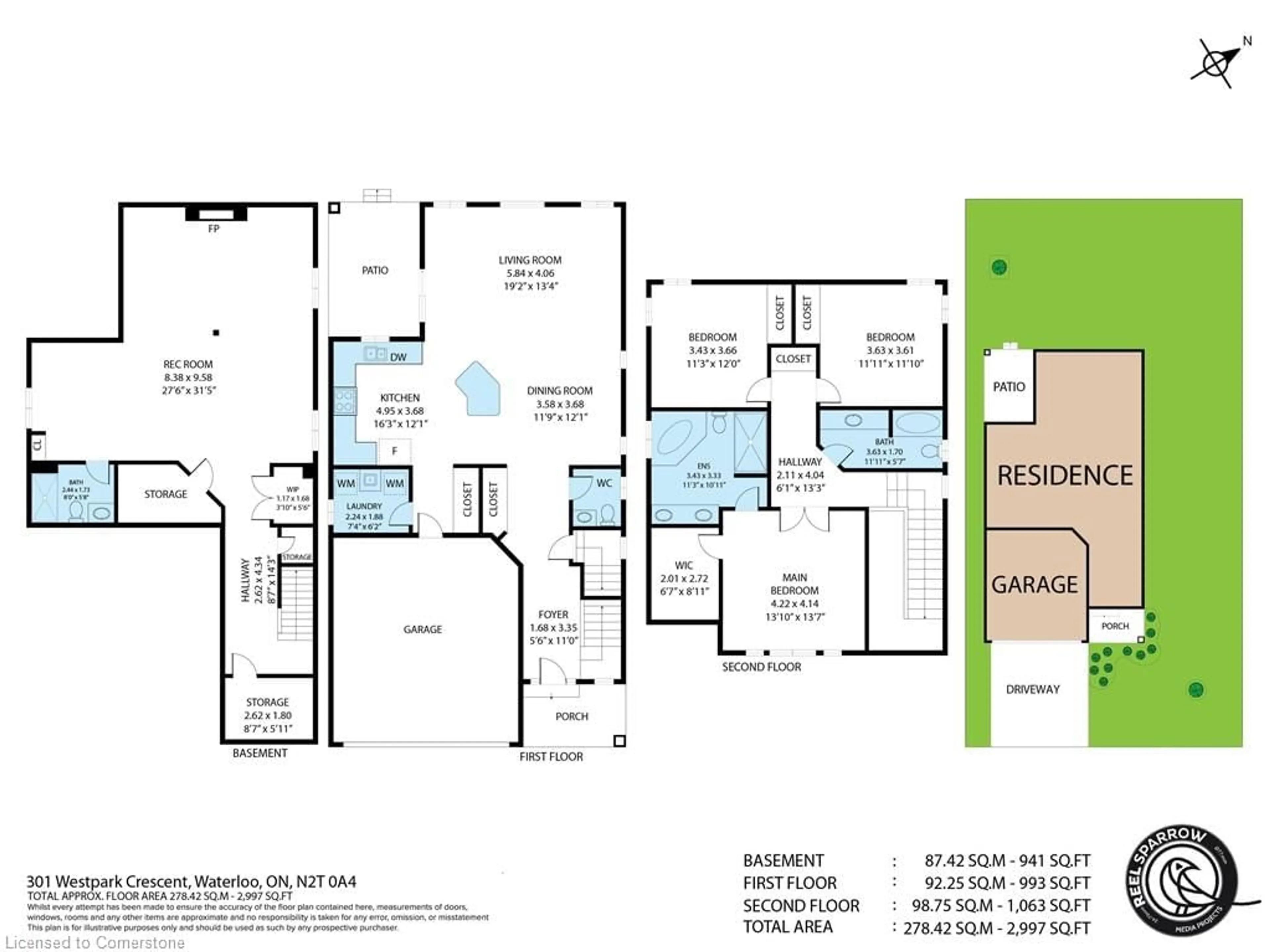 Floor plan for 301 Westpark Cres, Waterloo Ontario N2T 0A4
