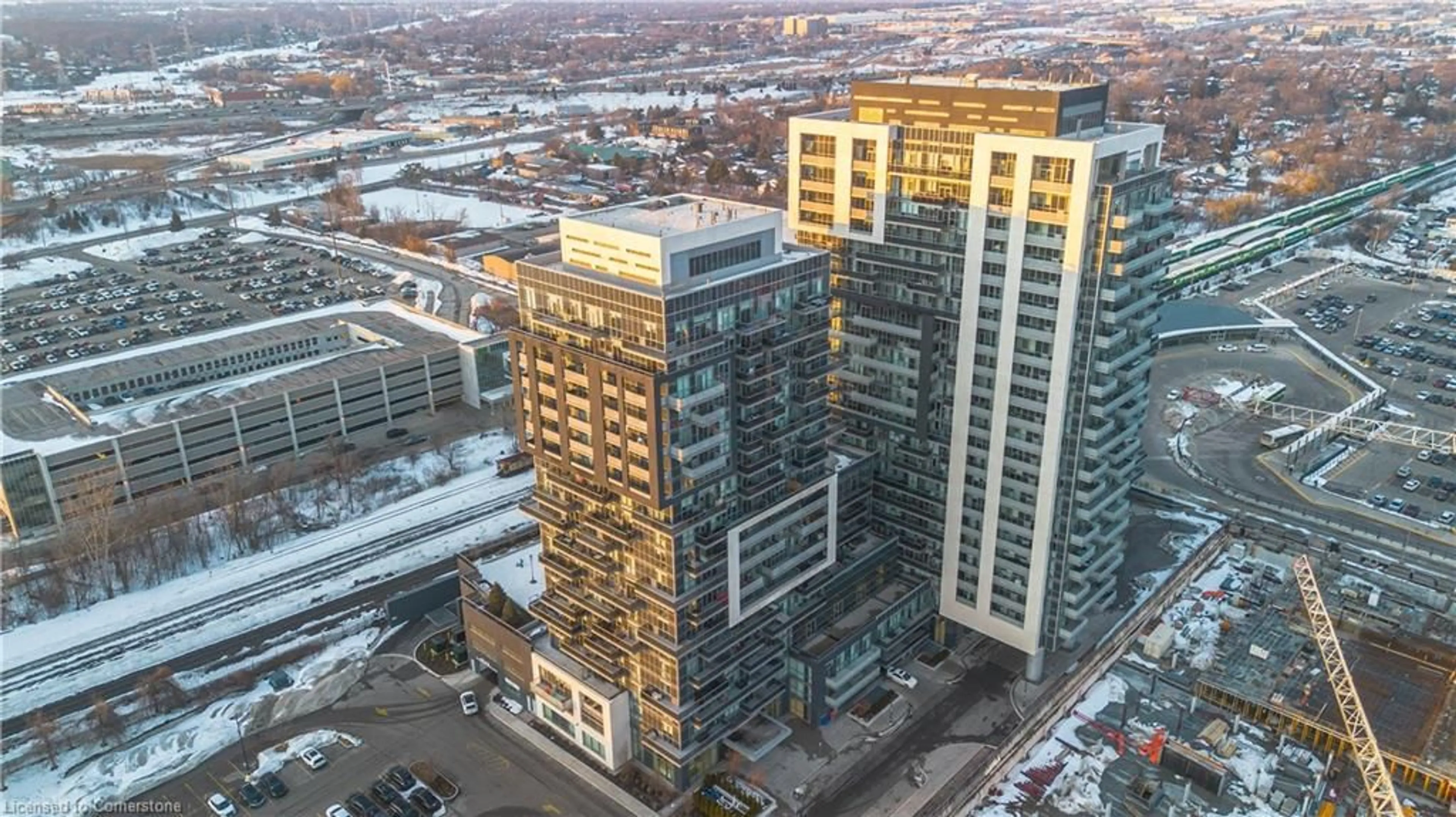 A pic from outside/outdoor area/front of a property/back of a property/a pic from drone, city buildings view from balcony for 2087 Fairview St #504, Burlington Ontario L7R 0E5