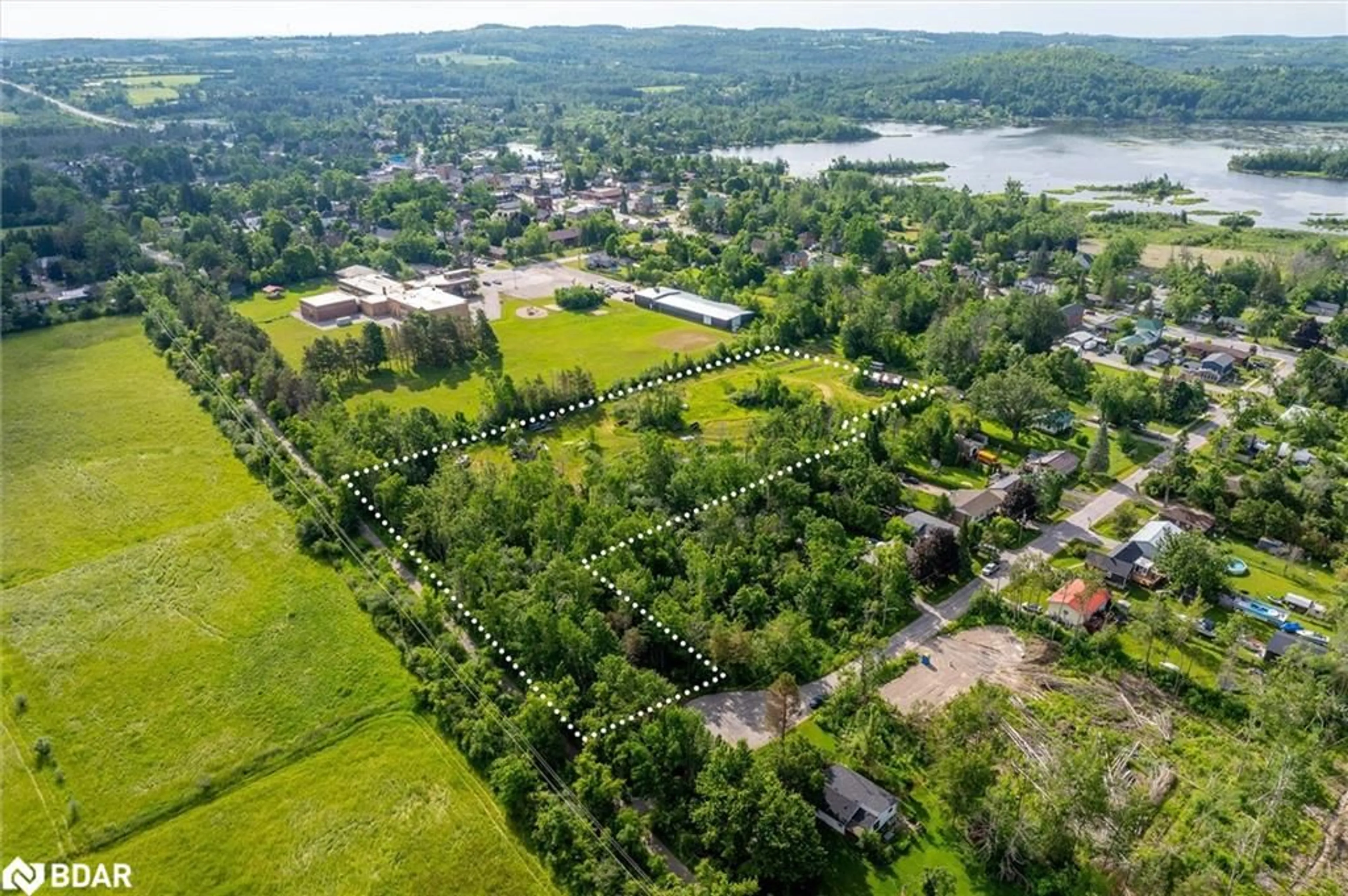 A pic from outside/outdoor area/front of a property/back of a property/a pic from drone, water/lake/river/ocean view for N/A Alma St, Omemee Ontario K0L 2W0