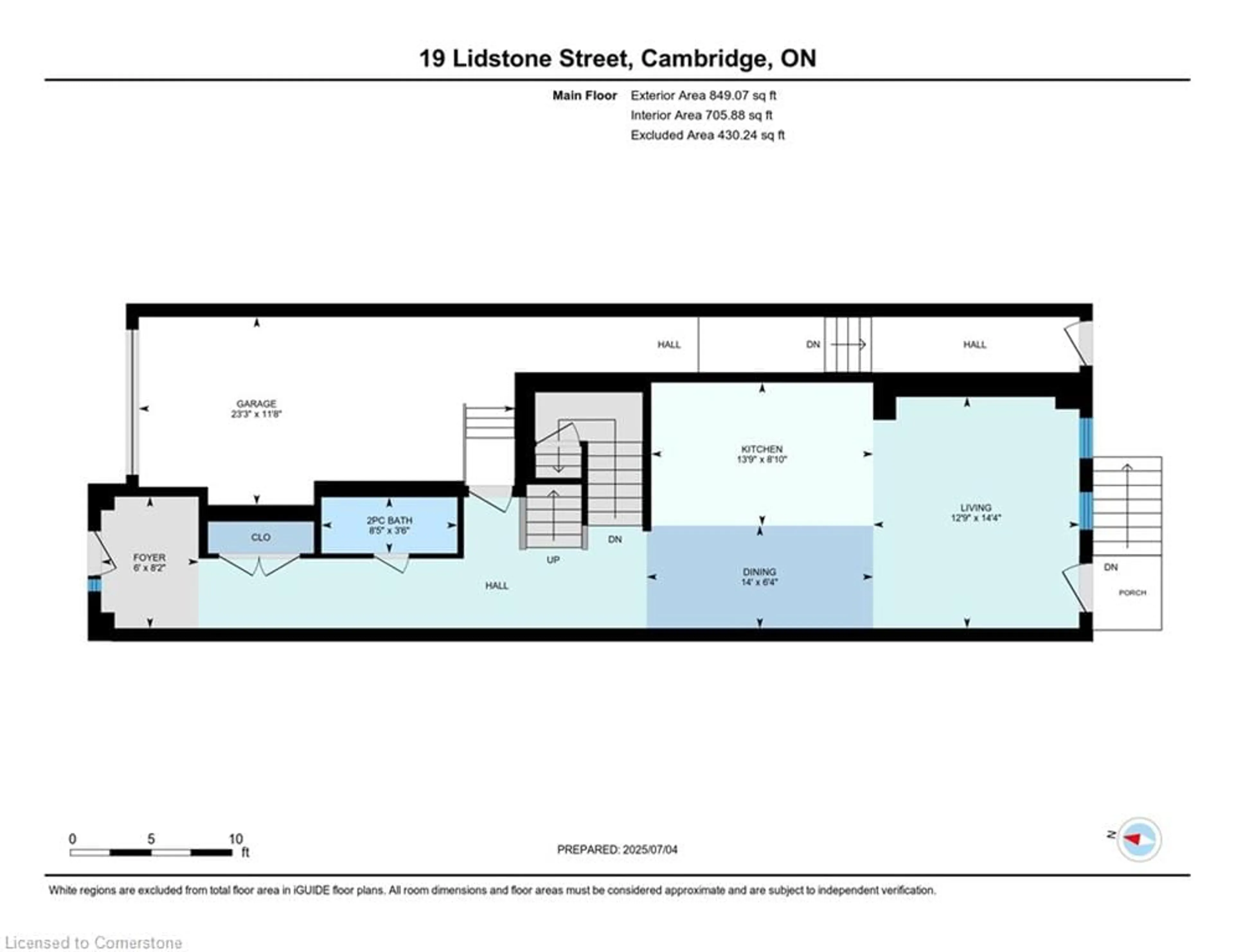 Floor plan for 19 Lidstone St, Cambridge Ontario N1R 5S2