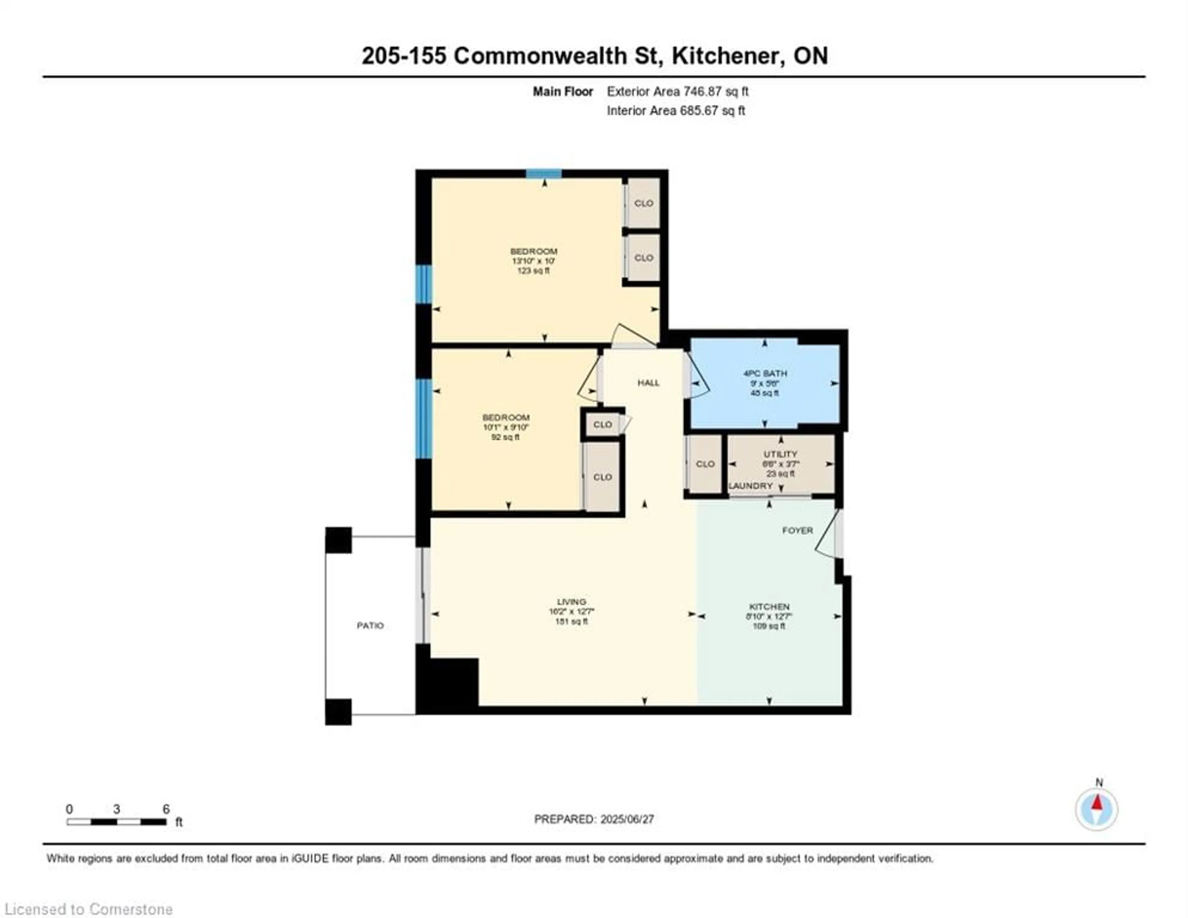 Floor plan for 155 Commonwealth St #205, Kitchener Ontario N2E 0G5
