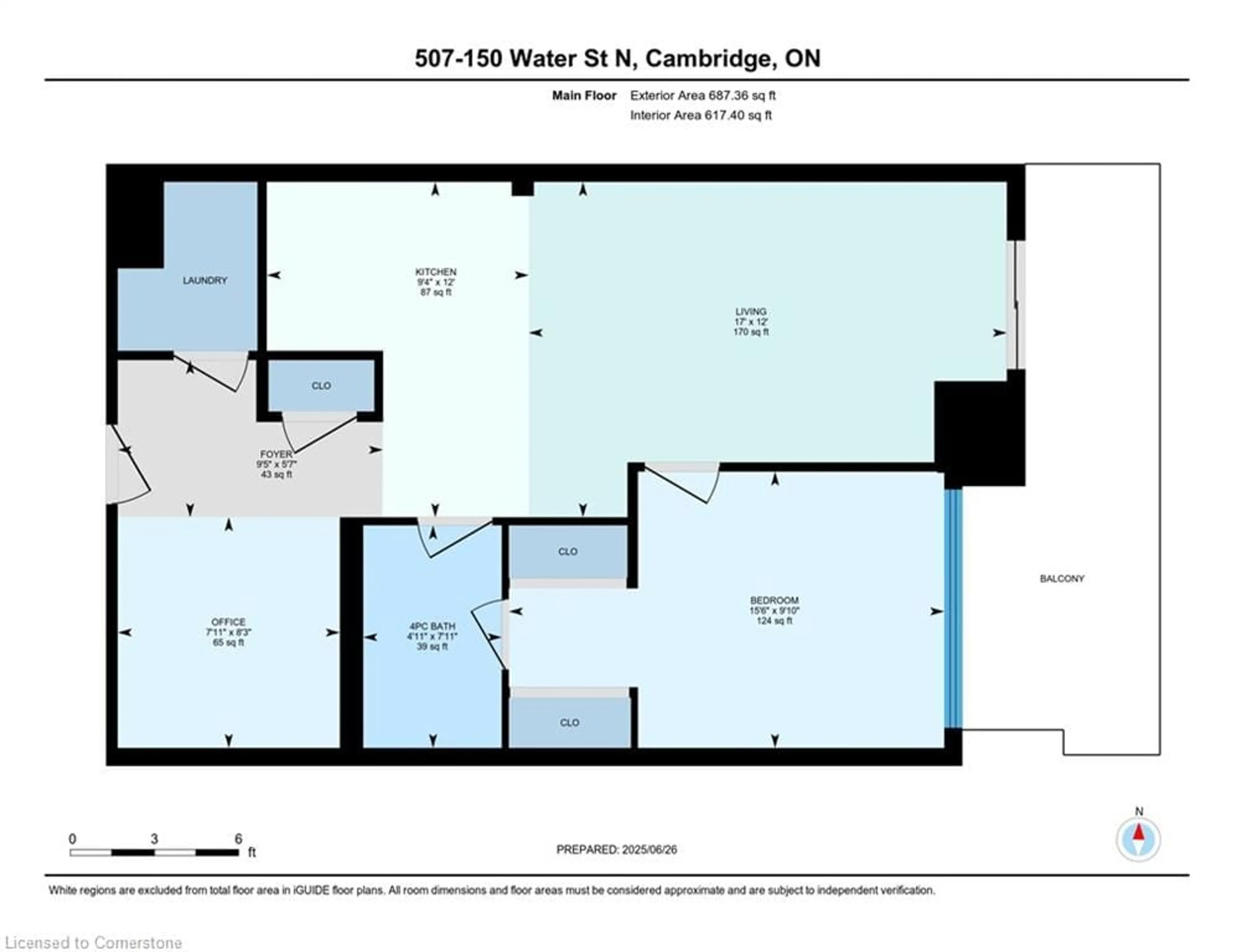 Floor plan for 150 Water Street North St #507, Cambridge Ontario N1R 0B5