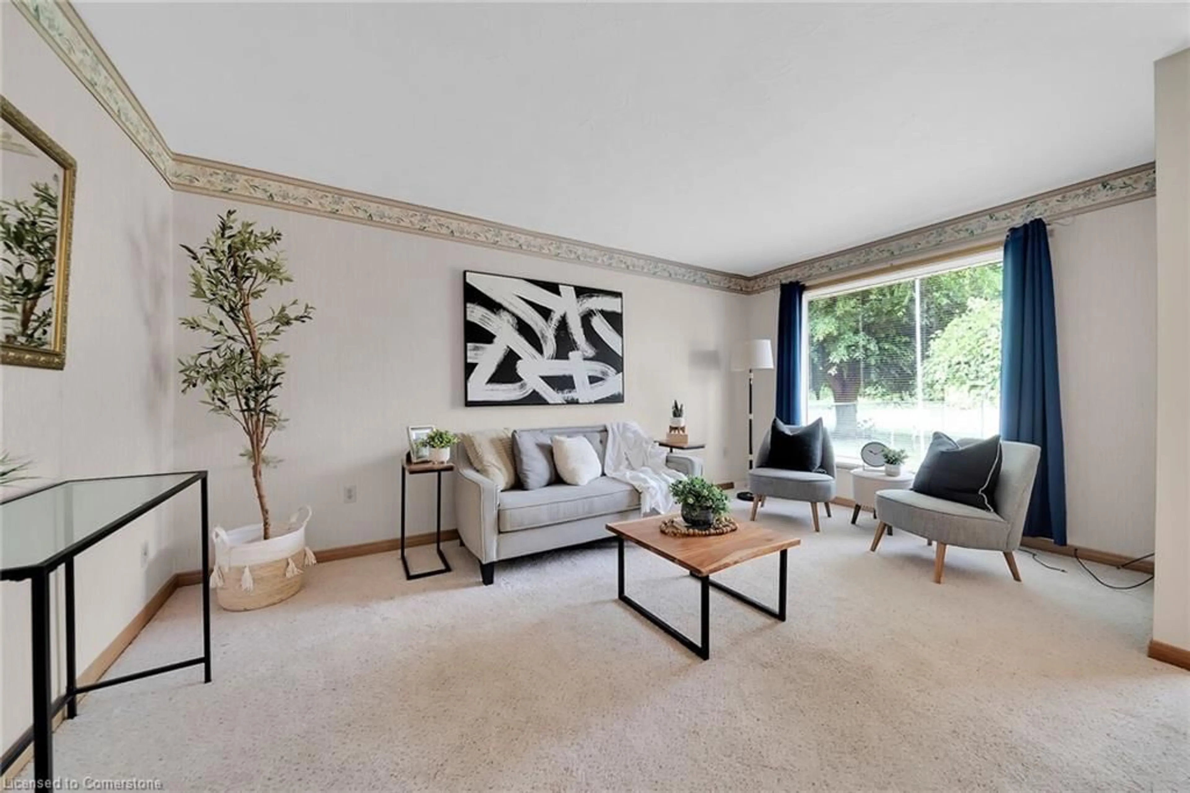 Living room with furniture, carpet floor for 150 Victoria St, Simcoe Ontario N3Y 1L8