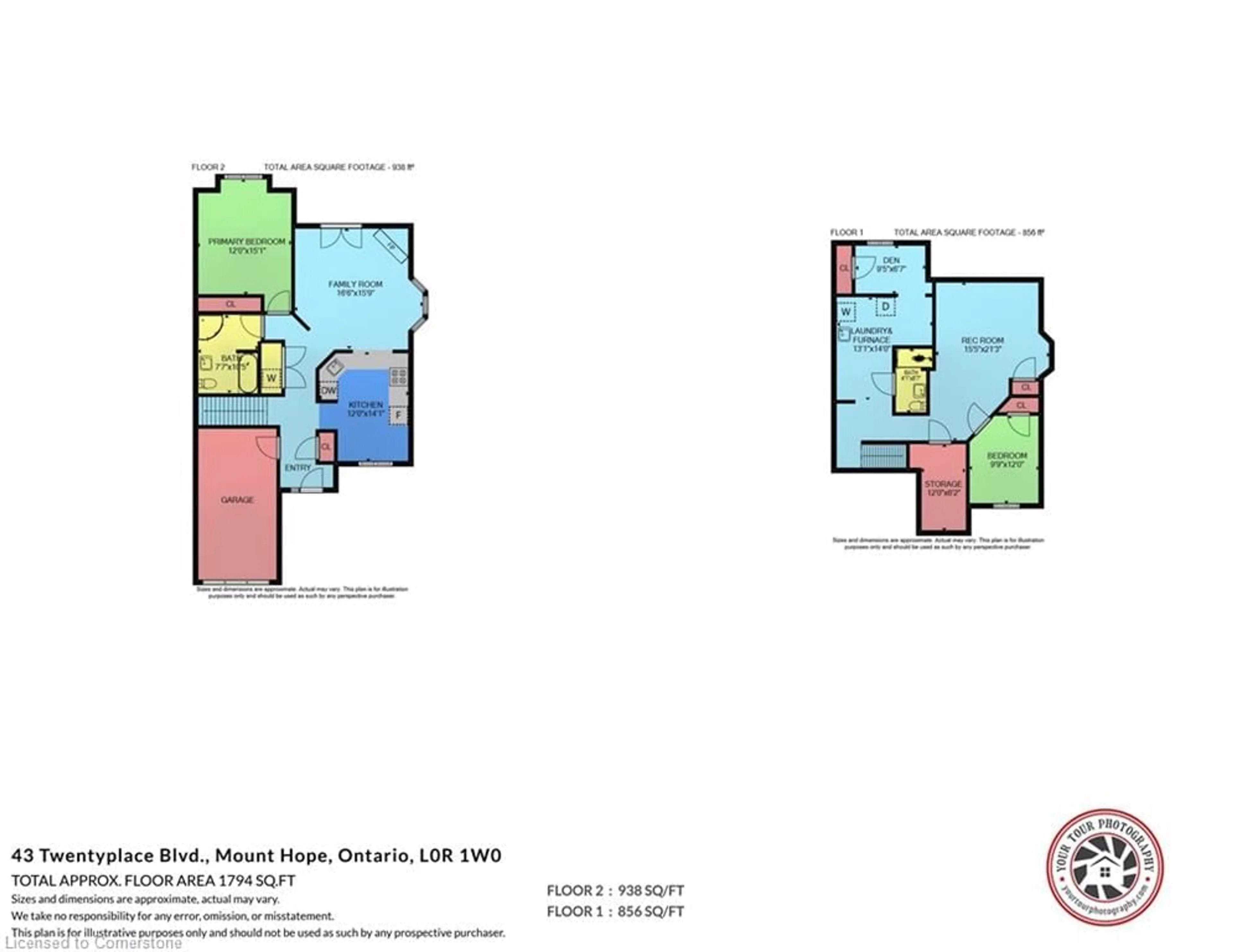 Floor plan for 43 Twentyplace Blvd, Mount Hope Ontario L0R 1W0