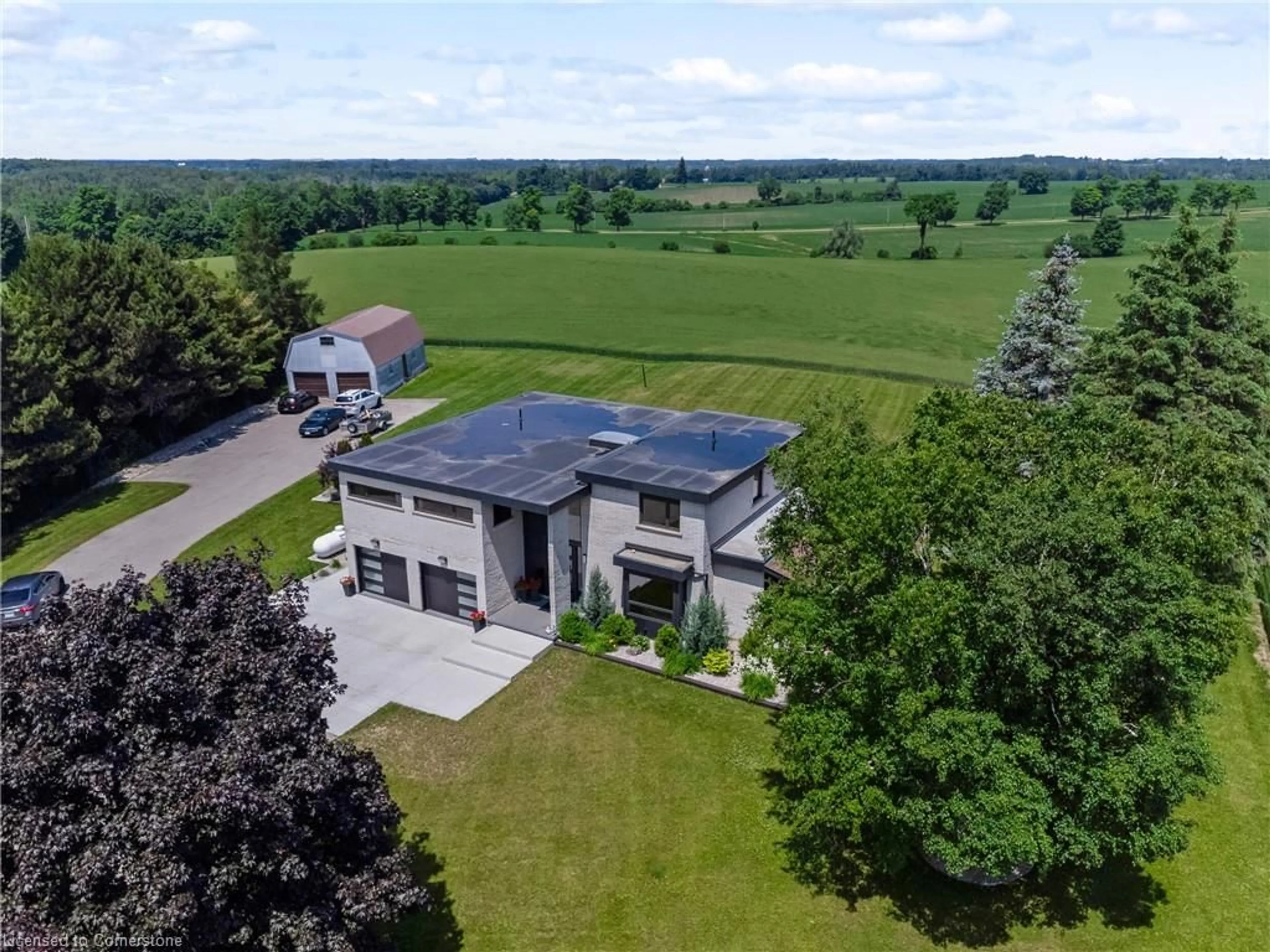 A pic from outside/outdoor area/front of a property/back of a property/a pic from drone, building for 8312 Wellington Road 124, Guelph Ontario N1H 6H7