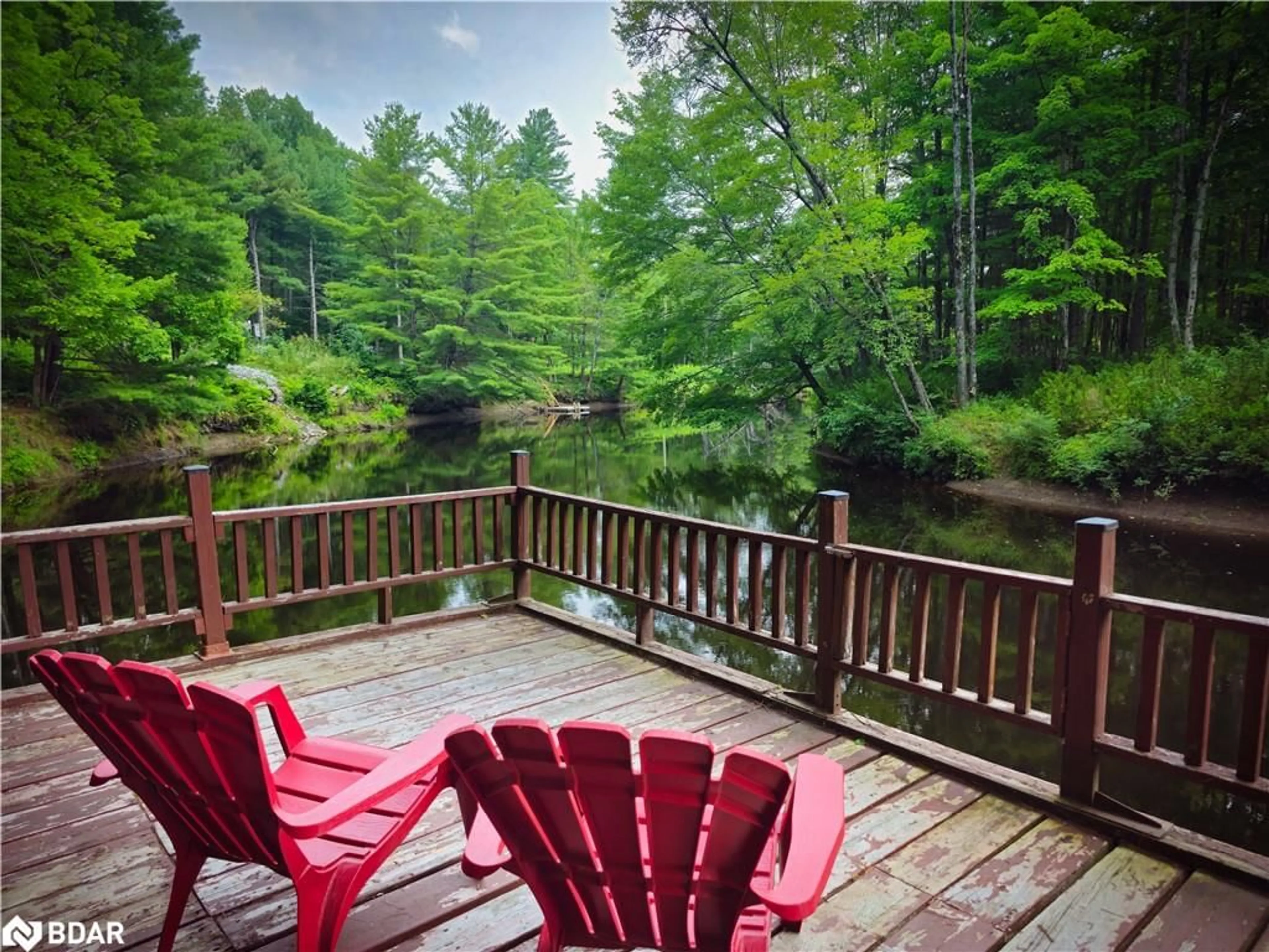 Patio, water/lake/river/ocean view for 54 Black River Rd, Washago Ontario L0K 2B0