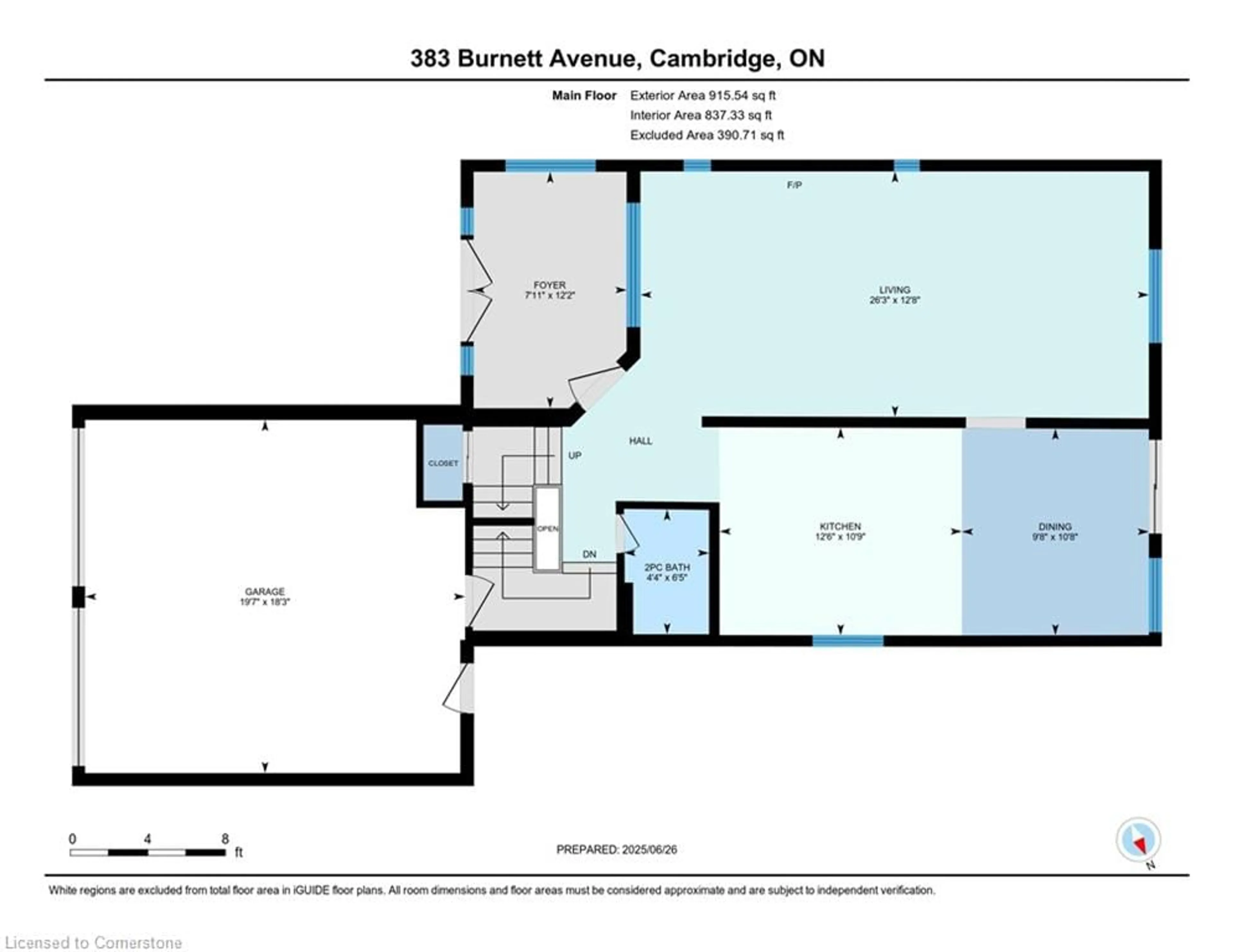 Floor plan for 383 Burnett Ave, Cambridge Ontario N1T 1G8