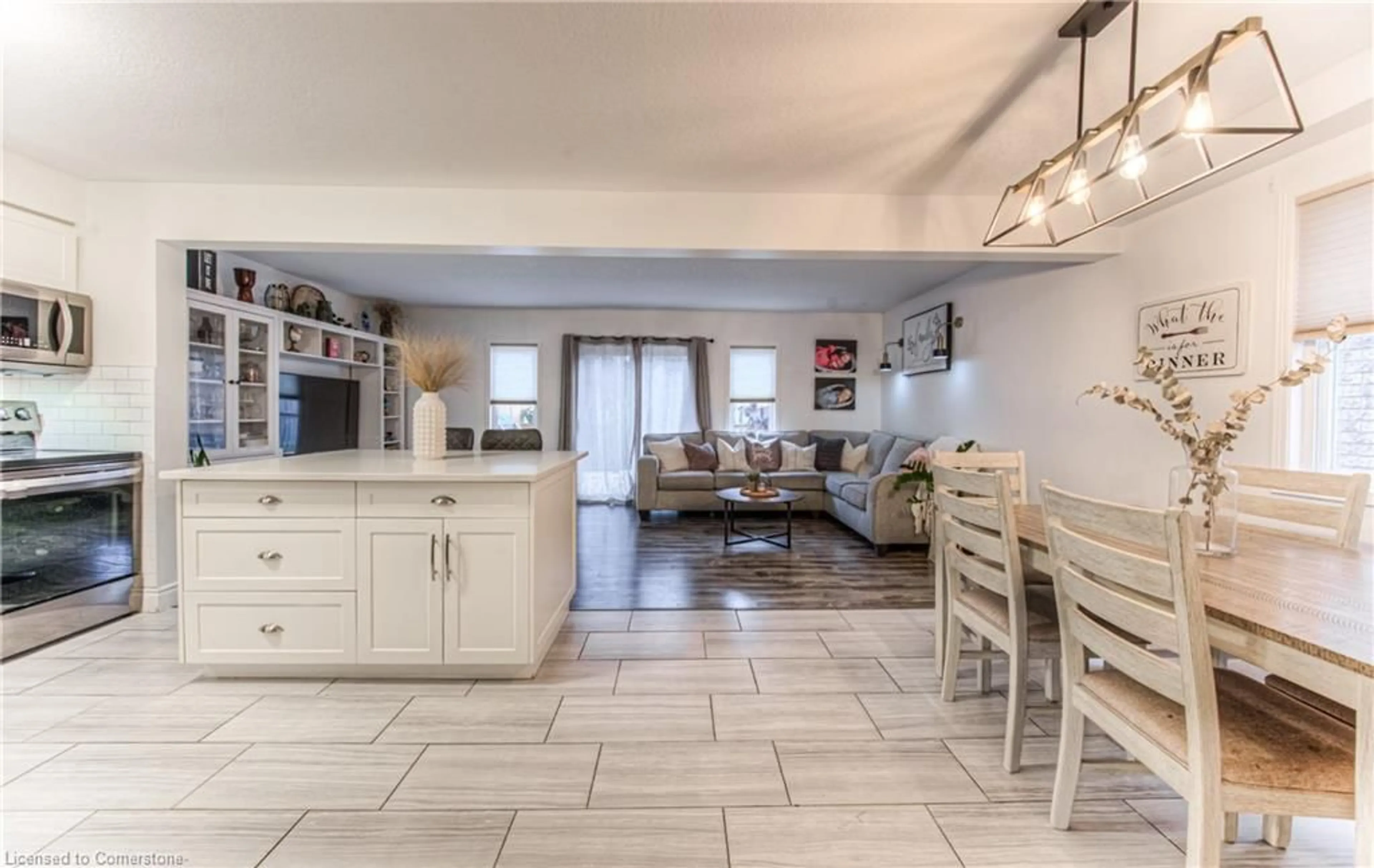 Open concept kitchen, ceramic/tile floor for 43 Peach Blossom Cres, Kitchener Ontario N2E 3Z7