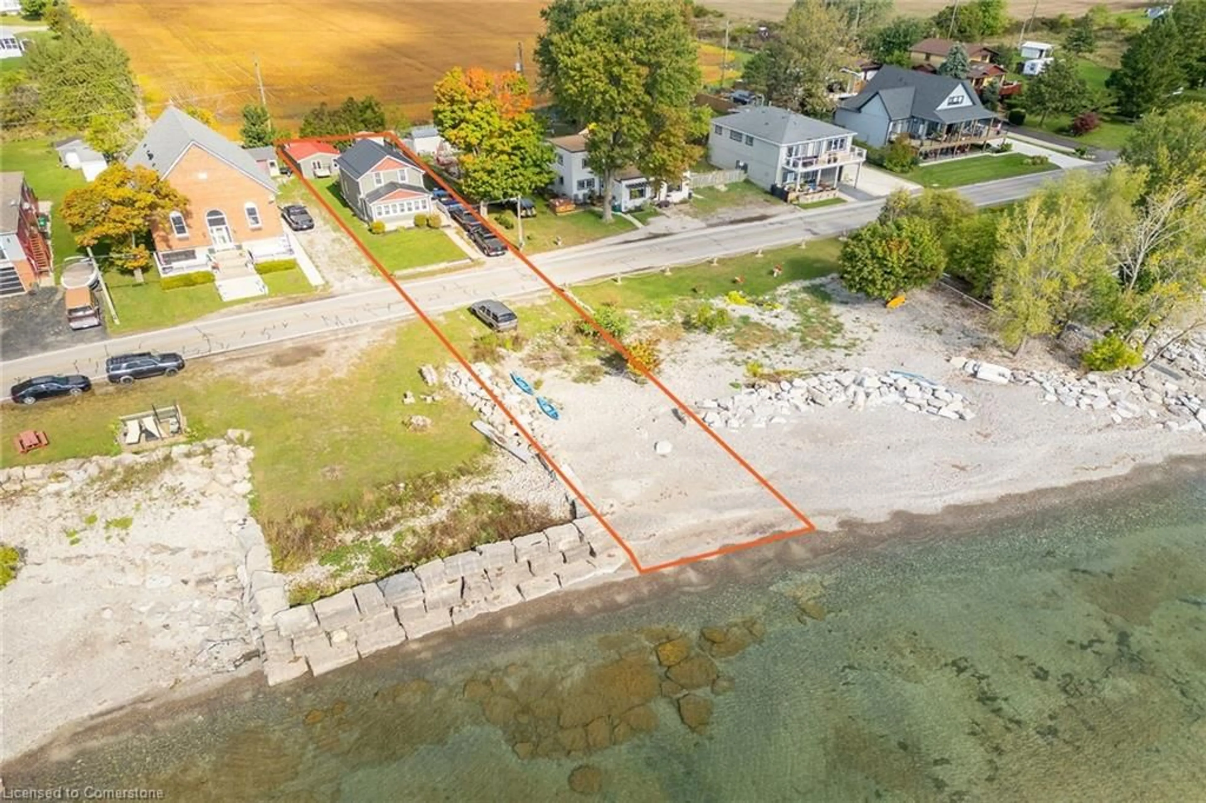 A pic from outside/outdoor area/front of a property/back of a property/a pic from drone, water/lake/river/ocean view for 2689 North Shore Blvd, Dunnville Ontario N0A 1K0