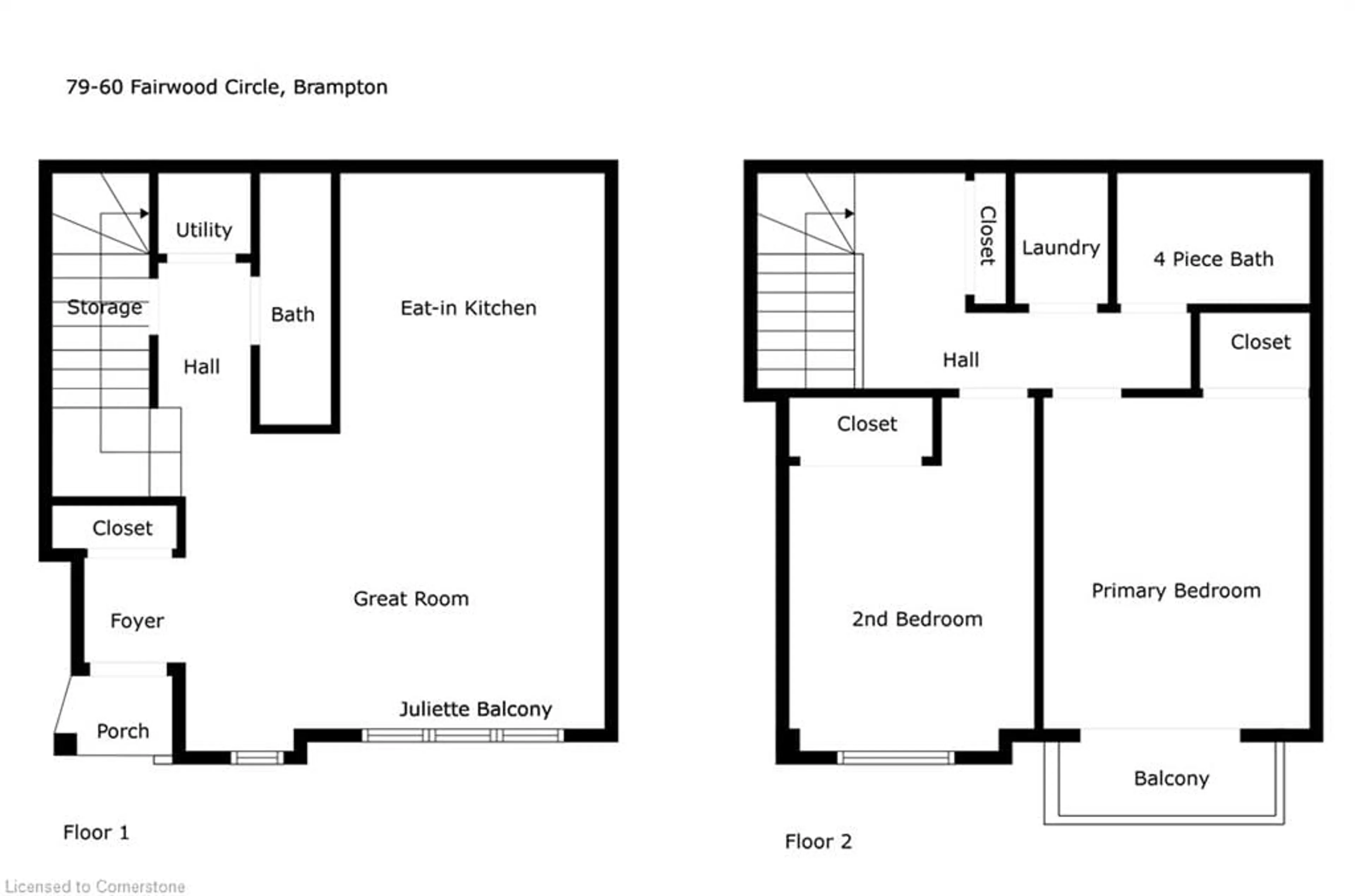 Floor plan for 60 Fairwood Cir #79, Brampton Ontario L6R 0Y6