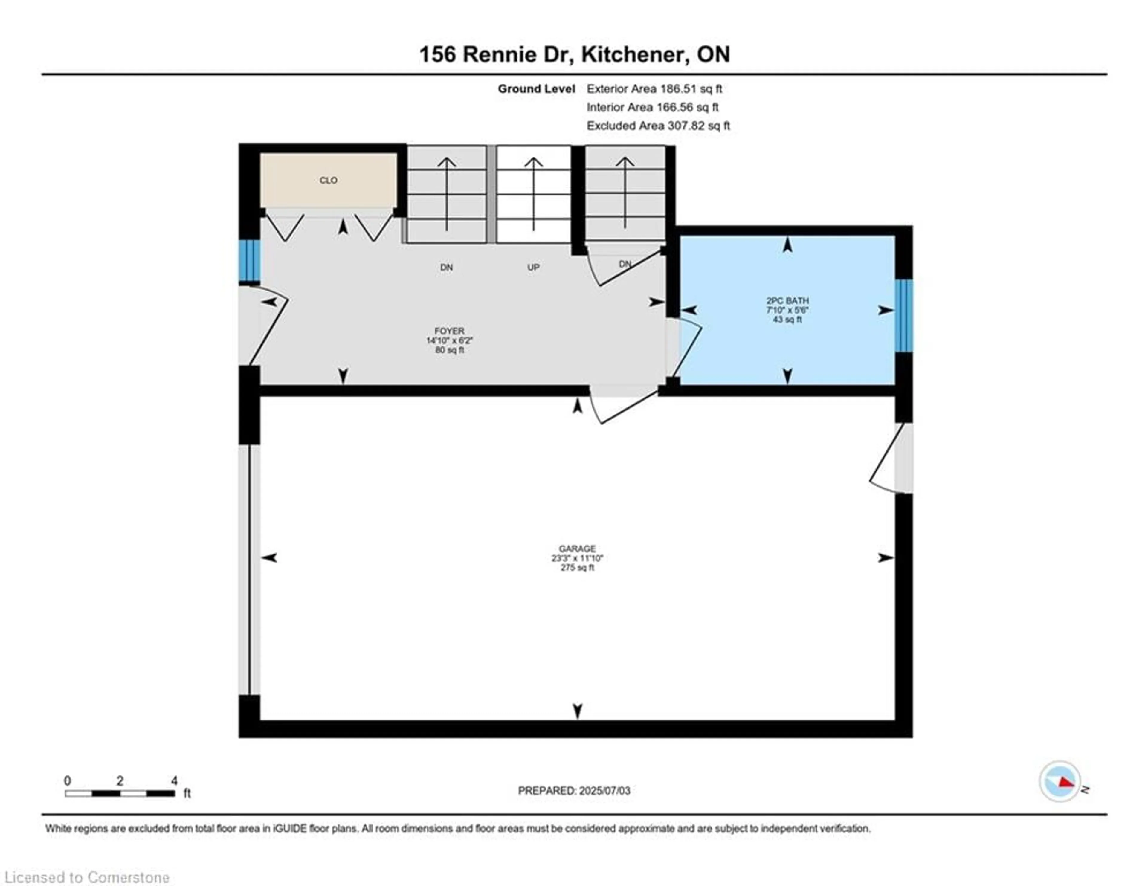 Floor plan for 156 Rennie Dr, Kitchener Ontario N2A 1J6