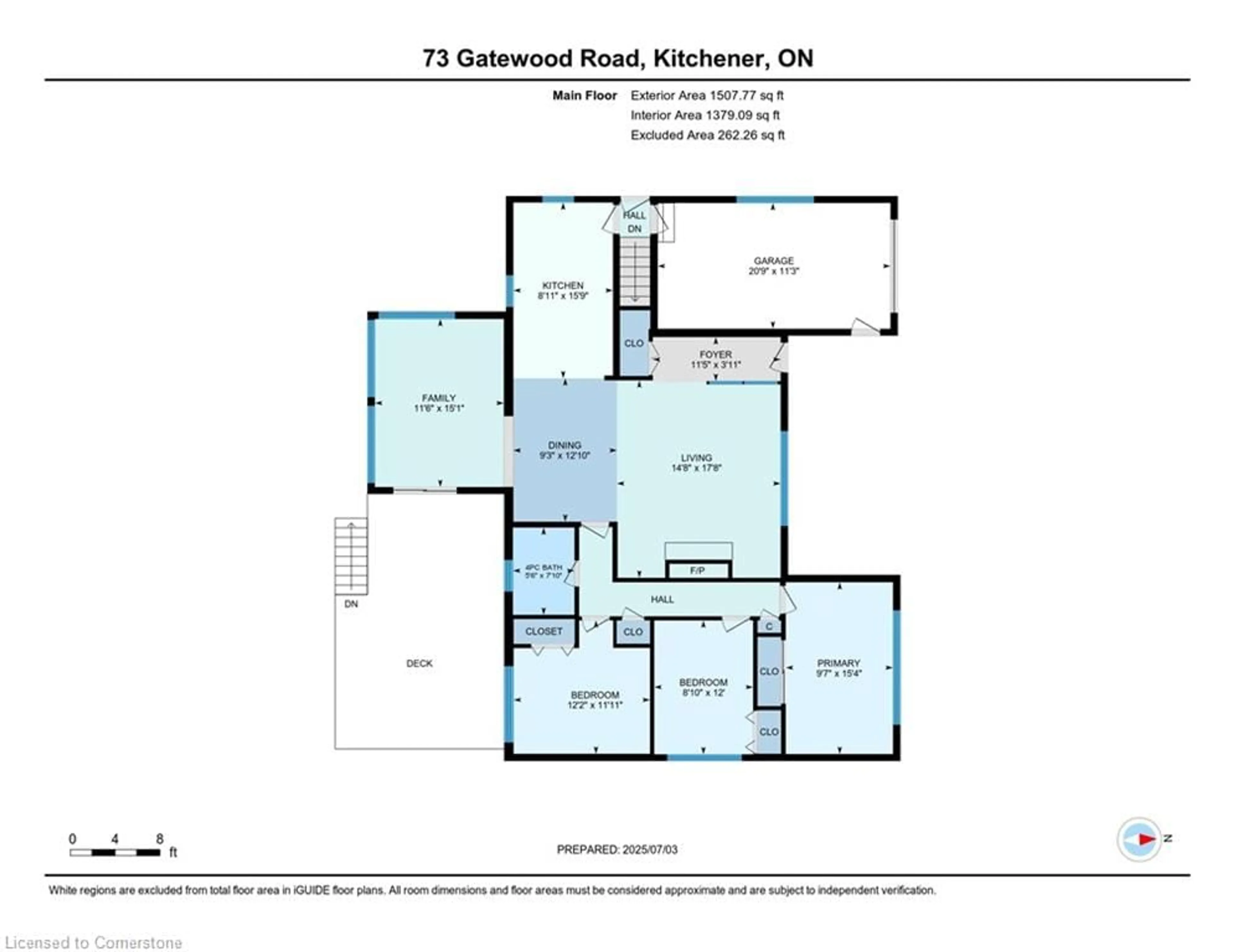 Floor plan for 73 Gatewood Rd, Kitchener Ontario N2M 4E3
