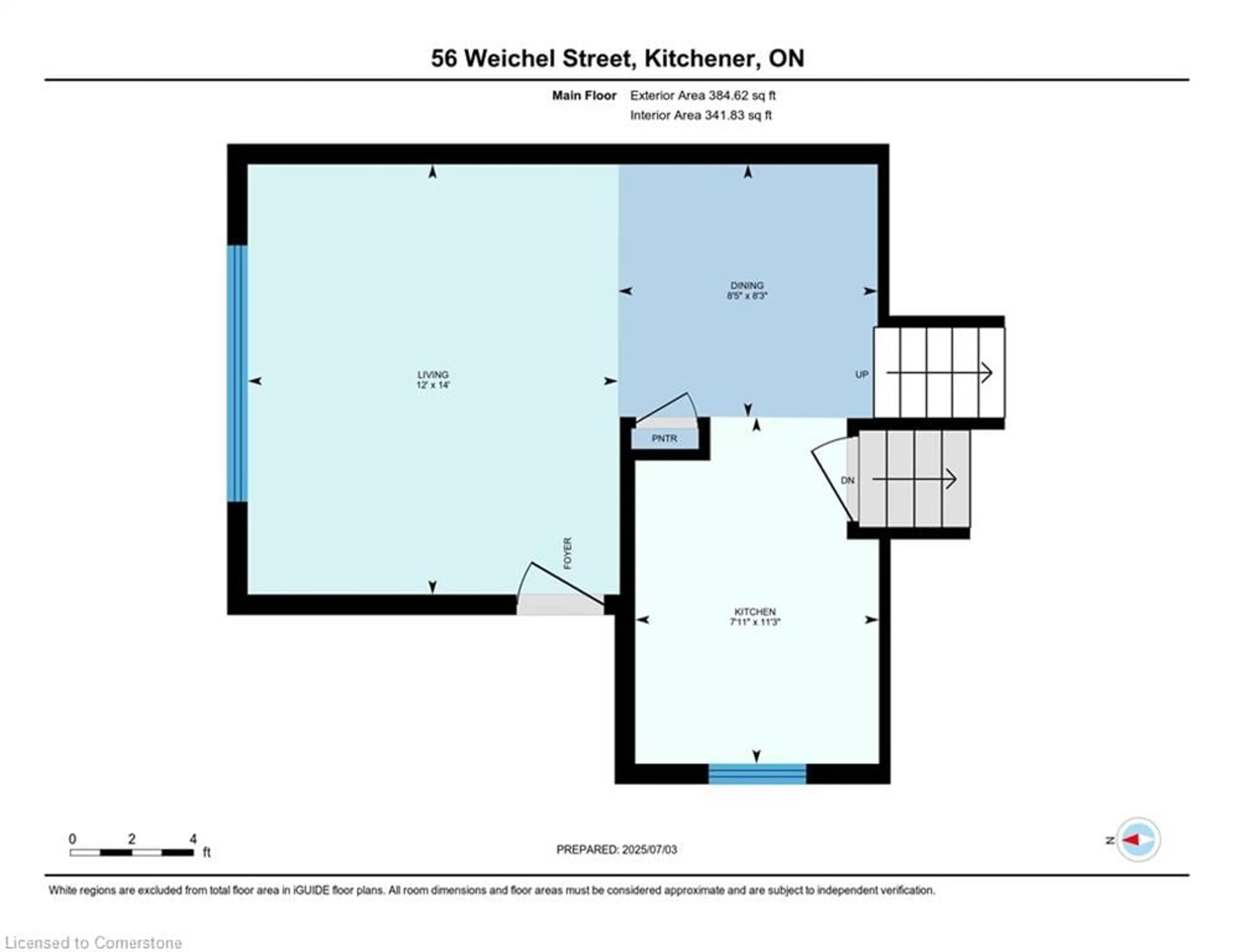 Floor plan for 56 Weichel St, Kitchener Ontario N2M 2A6