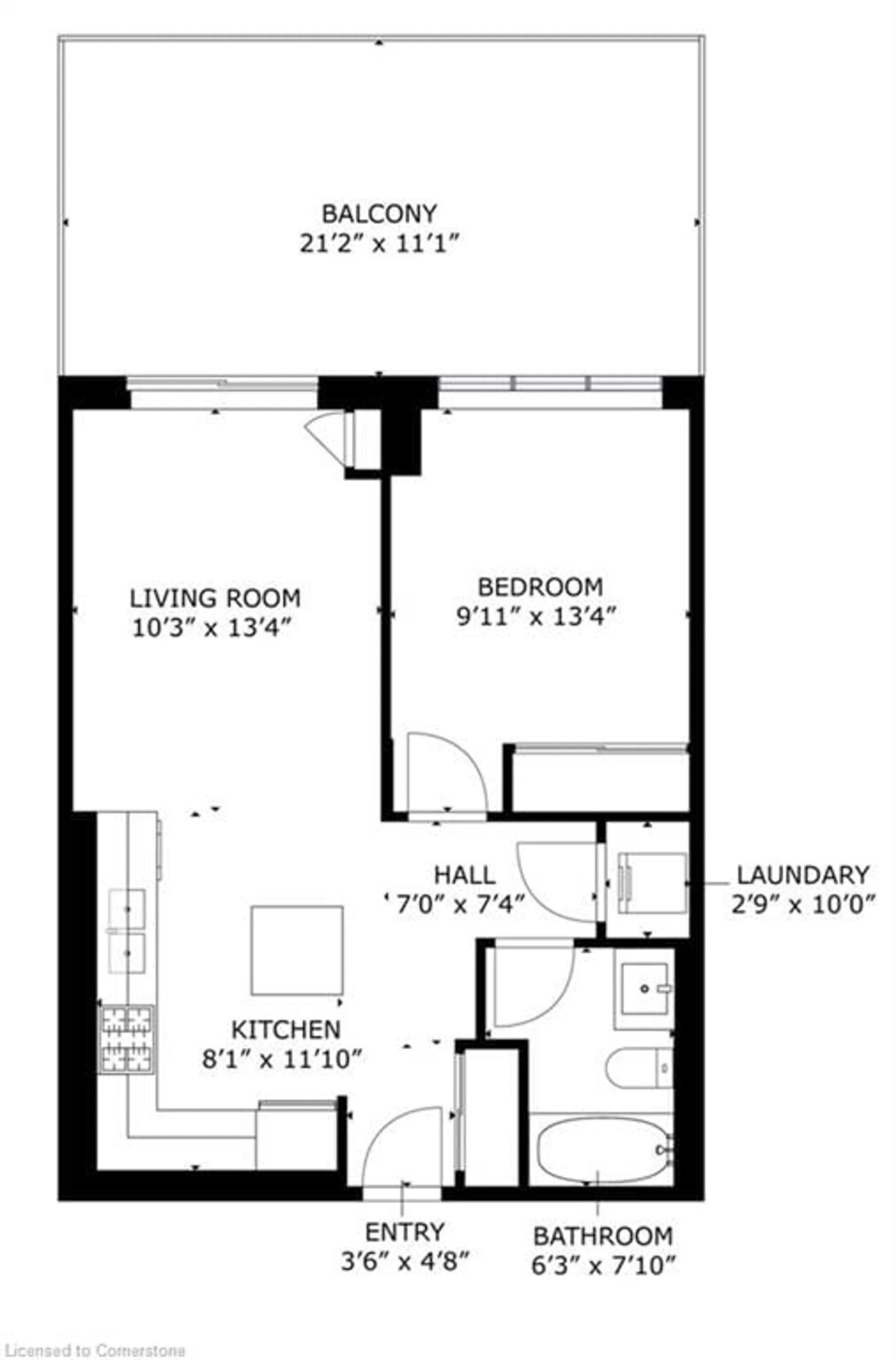 Floor plan for 55 Duke St #228, Kitchener Ontario N2H 0C9
