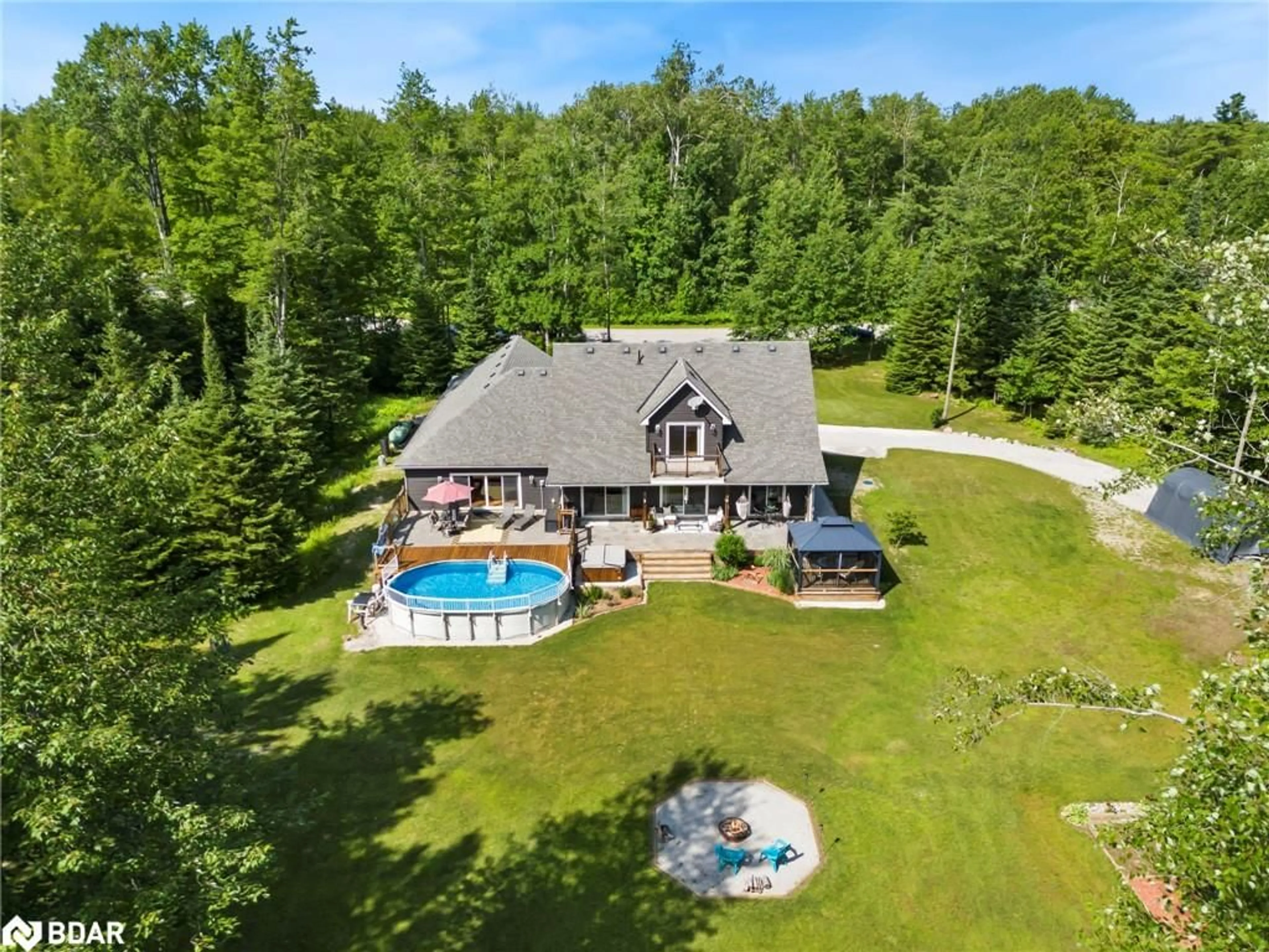 A pic from outside/outdoor area/front of a property/back of a property/a pic from drone, water/lake/river/ocean view for 2955 Pinecone Trail, Severn Ontario L0K 2B0