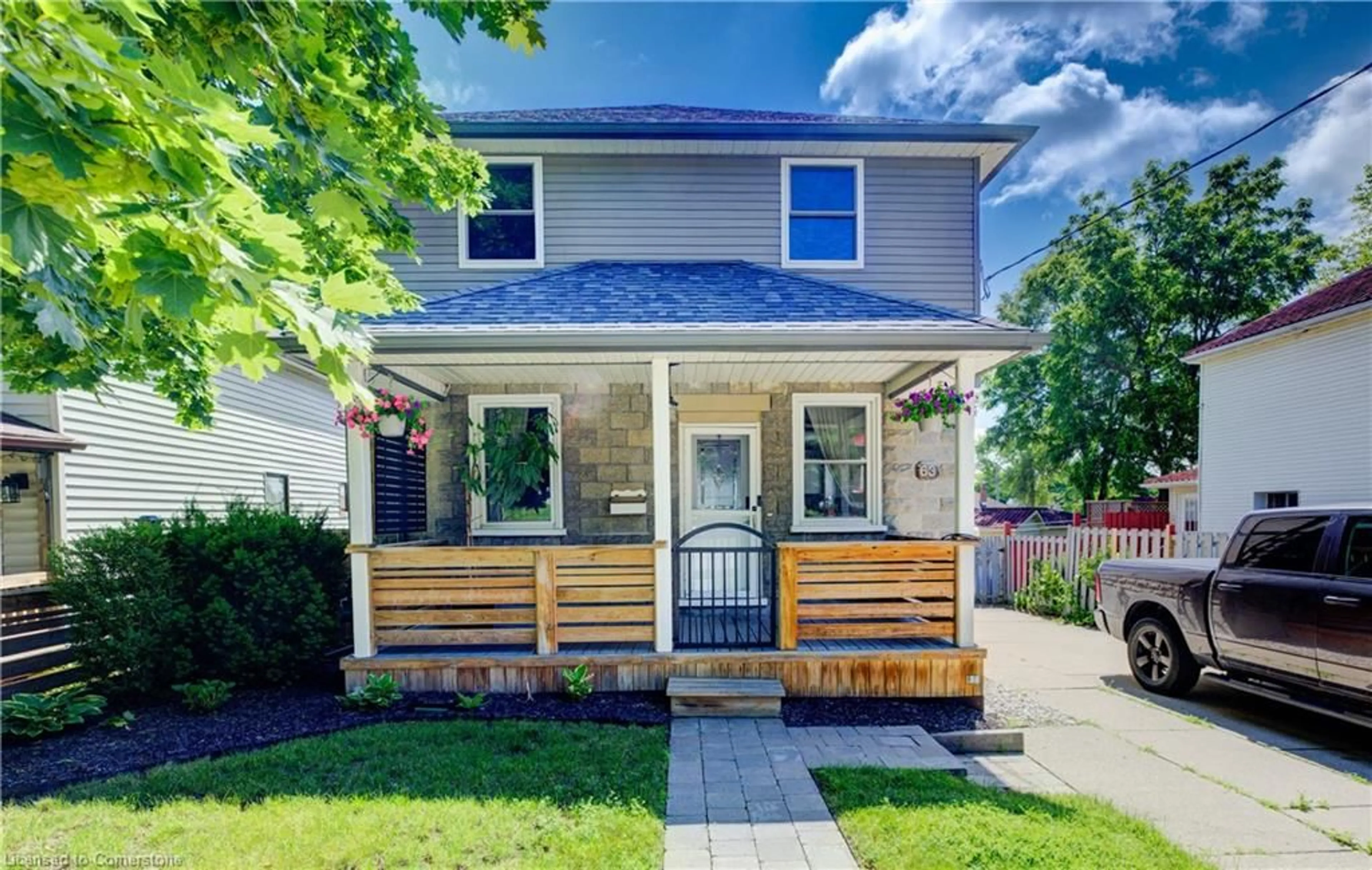 Home with vinyl exterior material, street for 63 Forest Rd, Cambridge Ontario N1S 3B4