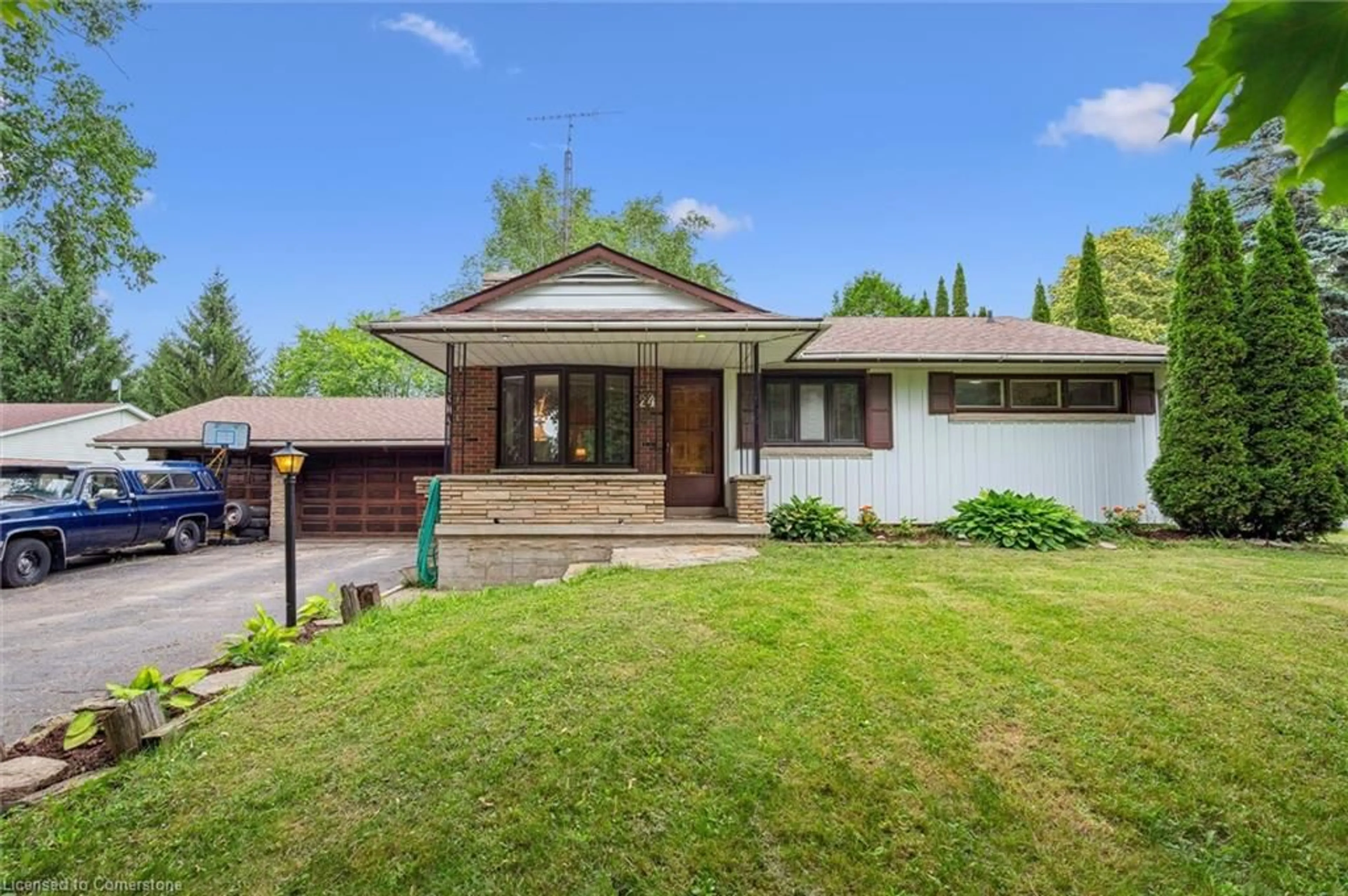 Home with brick exterior material, street for 24 Peel St, West Montrose Ontario N0B 2V0