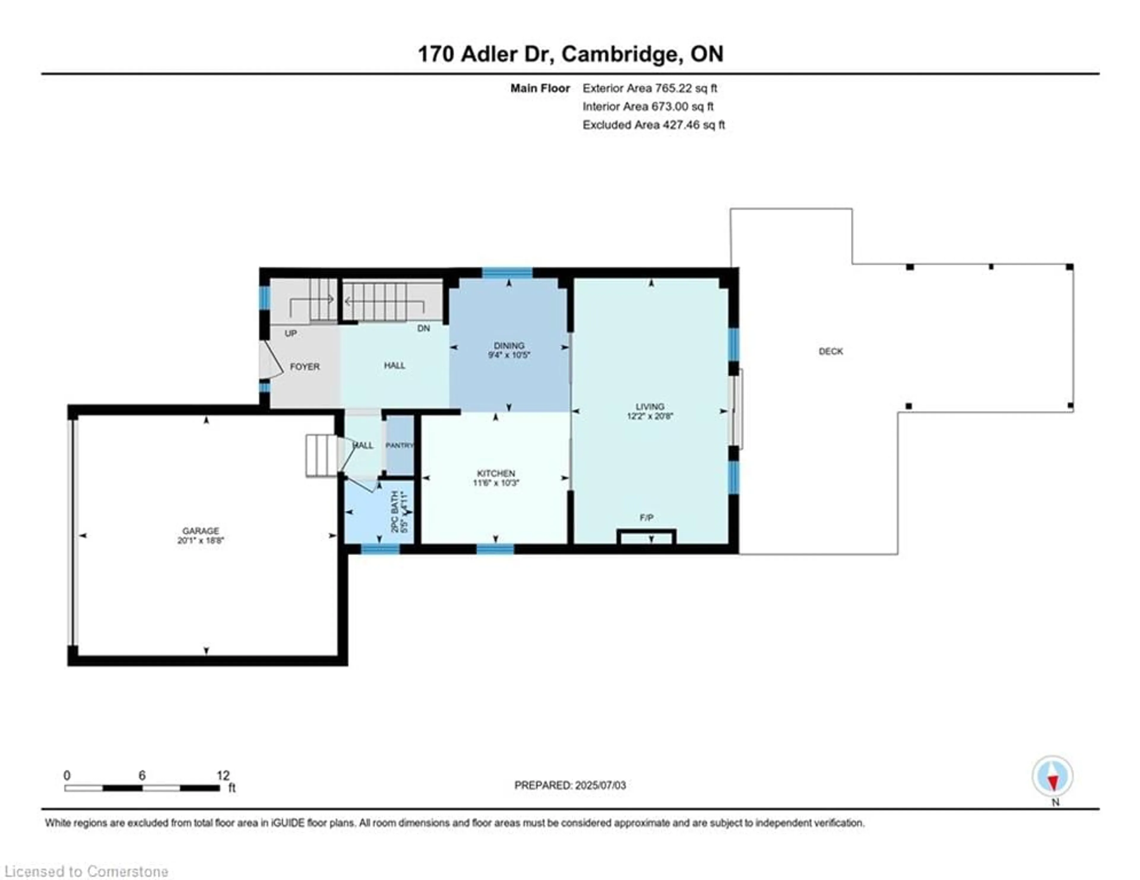 Floor plan for 170 Adler Dr, Cambridge Ontario N3C 4J5