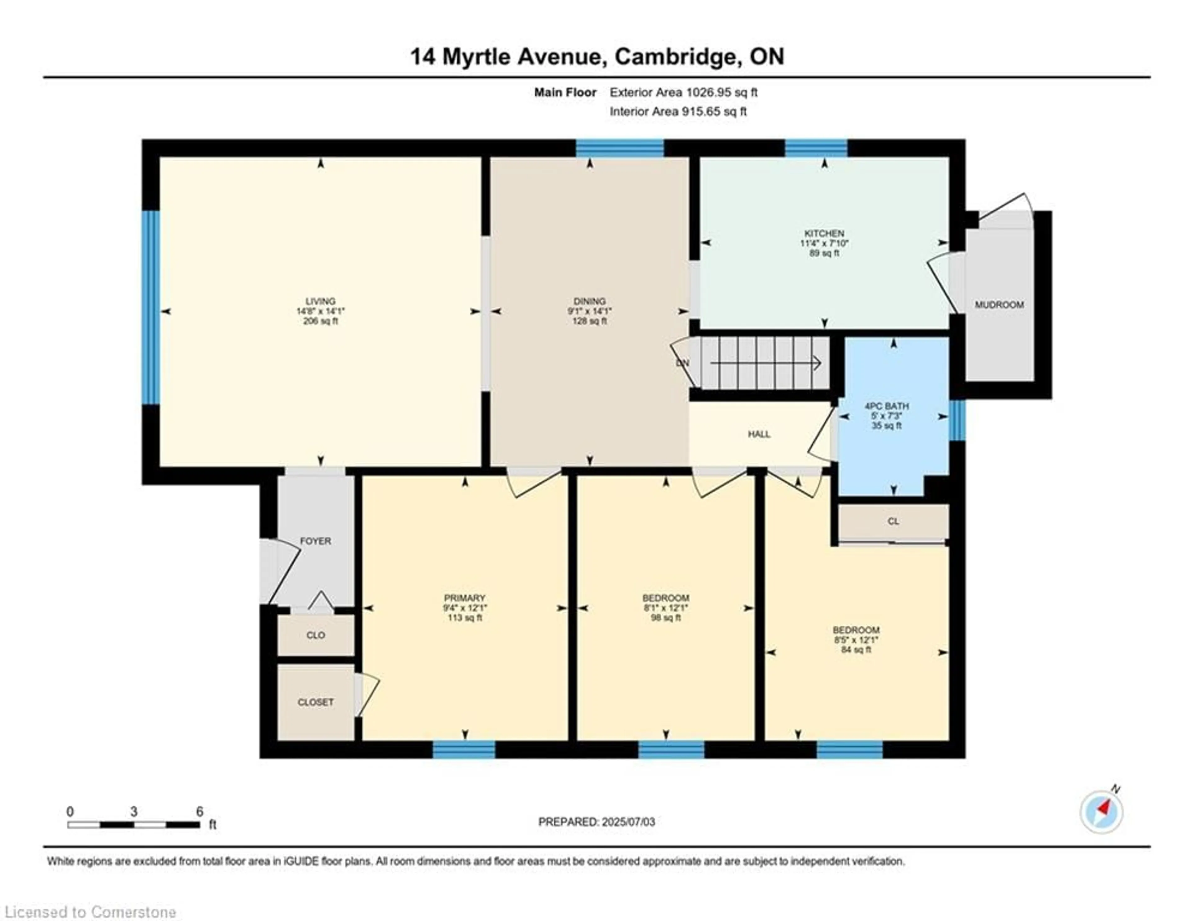 Floor plan for 14 Myrtle Ave, Cambridge Ontario N1S 2R9