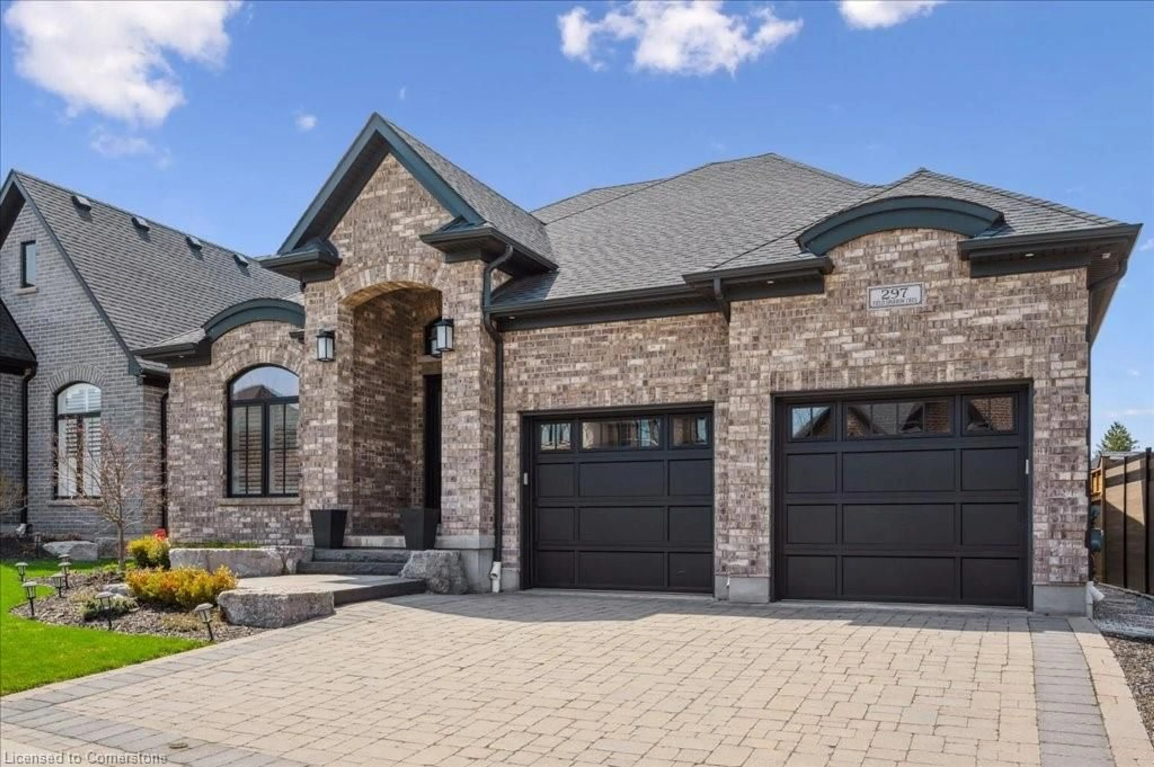 Home with brick exterior material, street for 297 Field Sparrow Cres, Kitchener Ontario N2K 0E4