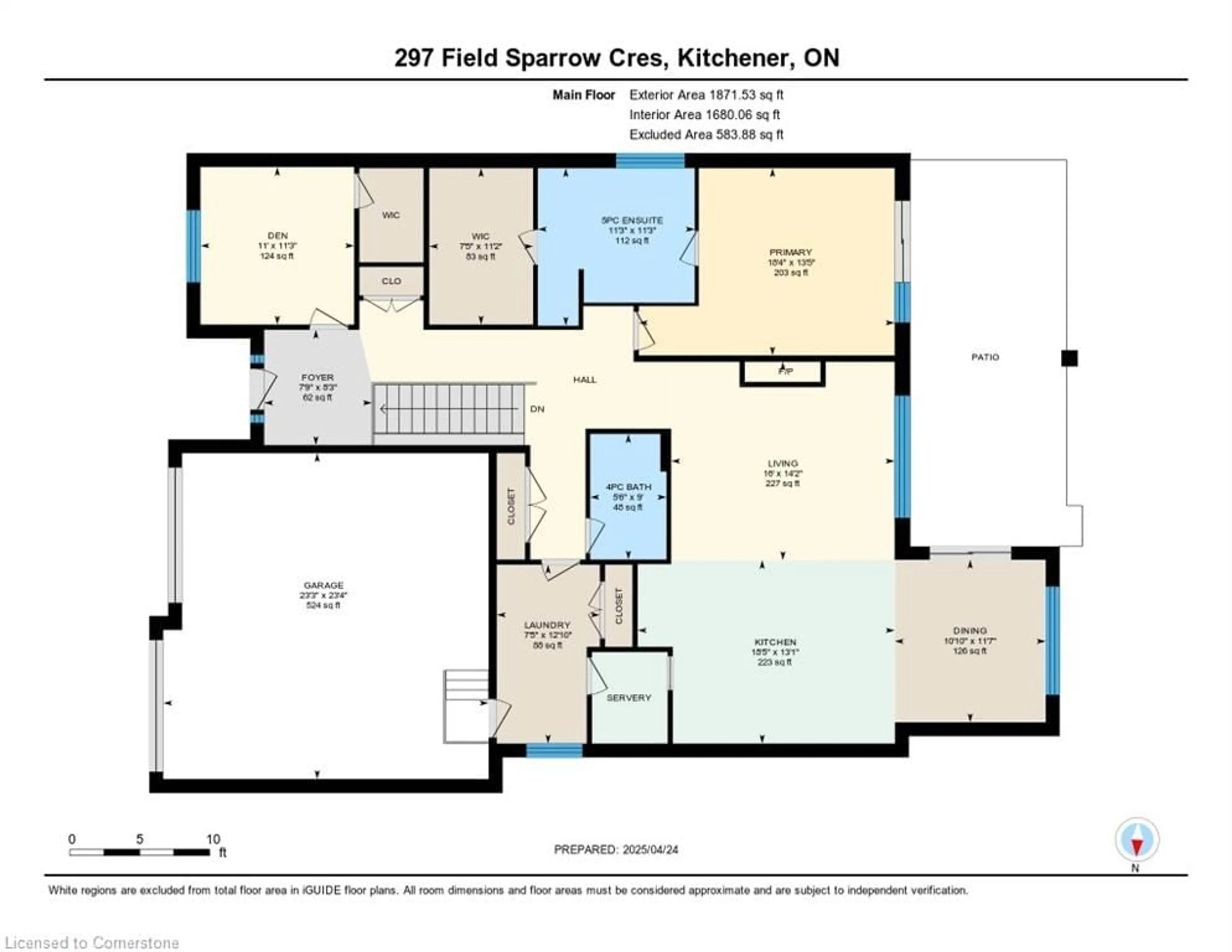 Floor plan for 297 Field Sparrow Cres, Kitchener Ontario N2K 0E4