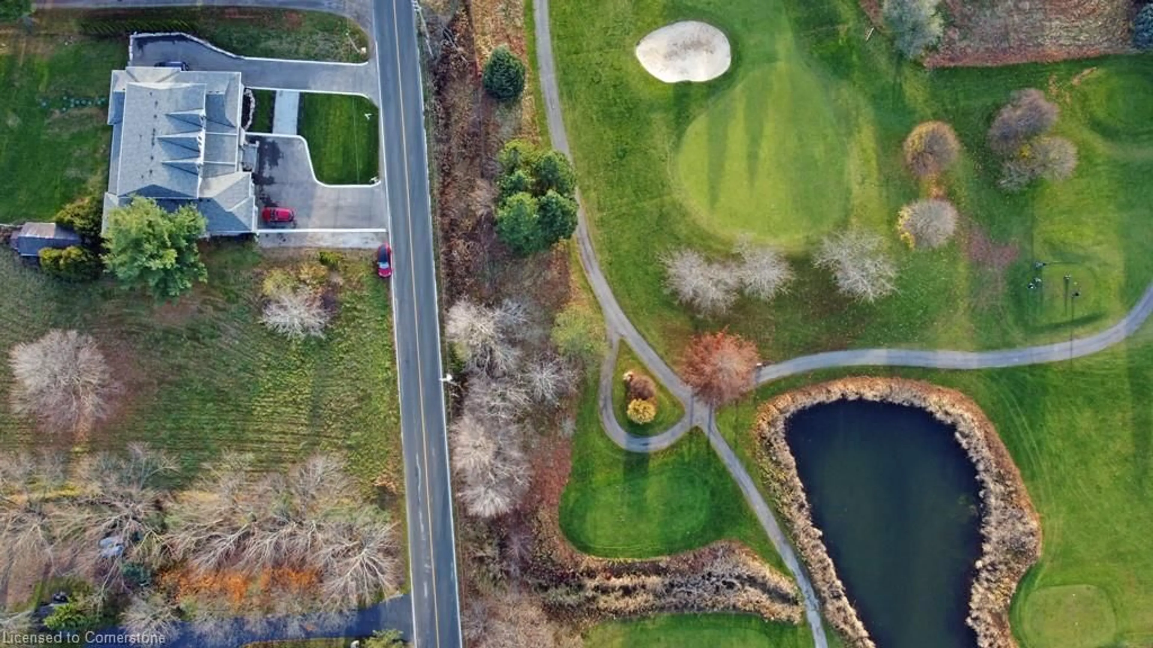 A pic from outside/outdoor area/front of a property/back of a property/a pic from drone, water/lake/river/ocean view for 1354 1 Side Road, Burlington Ontario L7P 0R9