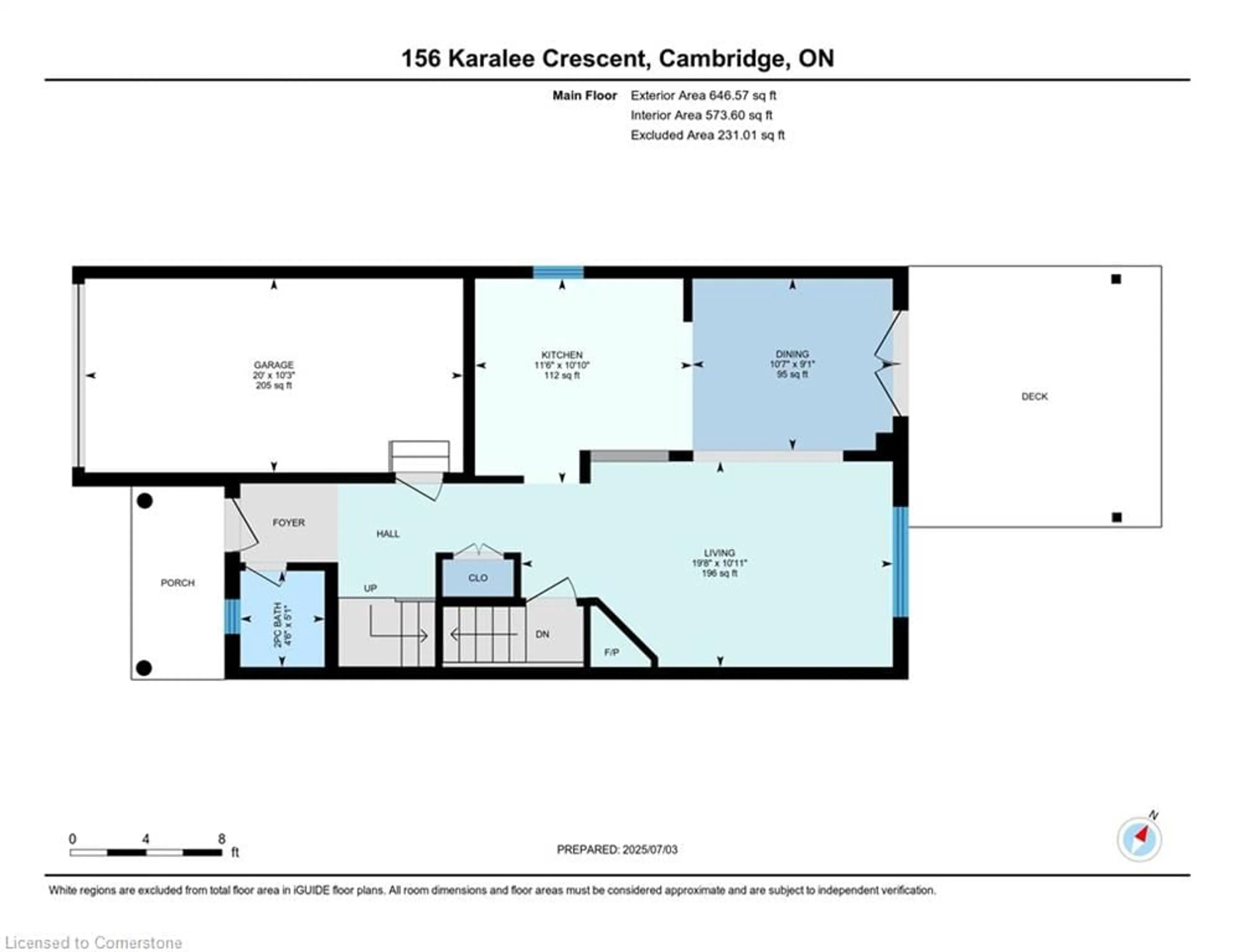 Floor plan for 156 Karalee Cres, Cambridge Ontario N3C 4H2