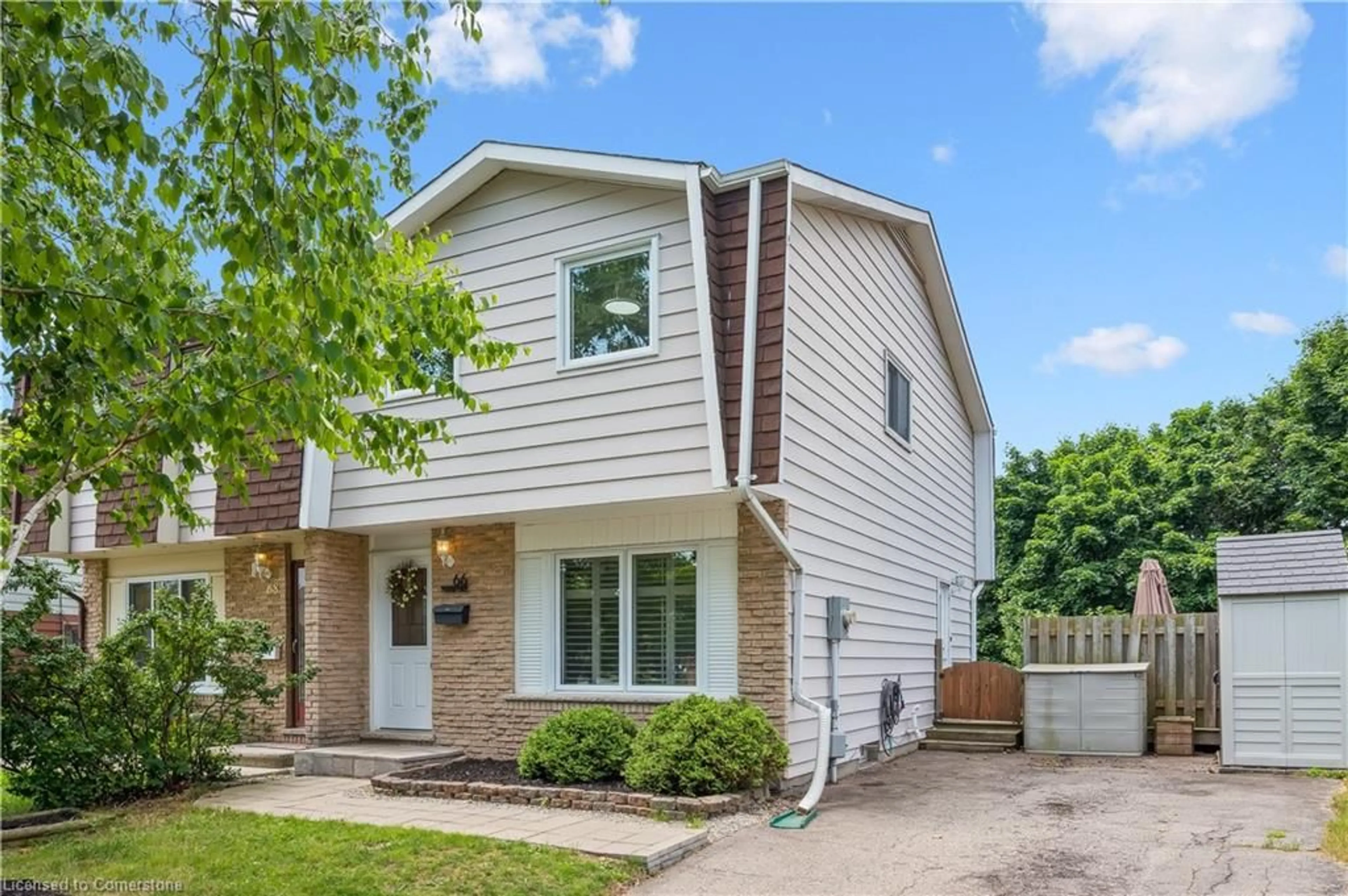 Home with vinyl exterior material, street for 66 Cluthe Cres, Kitchener Ontario N2P 1M8