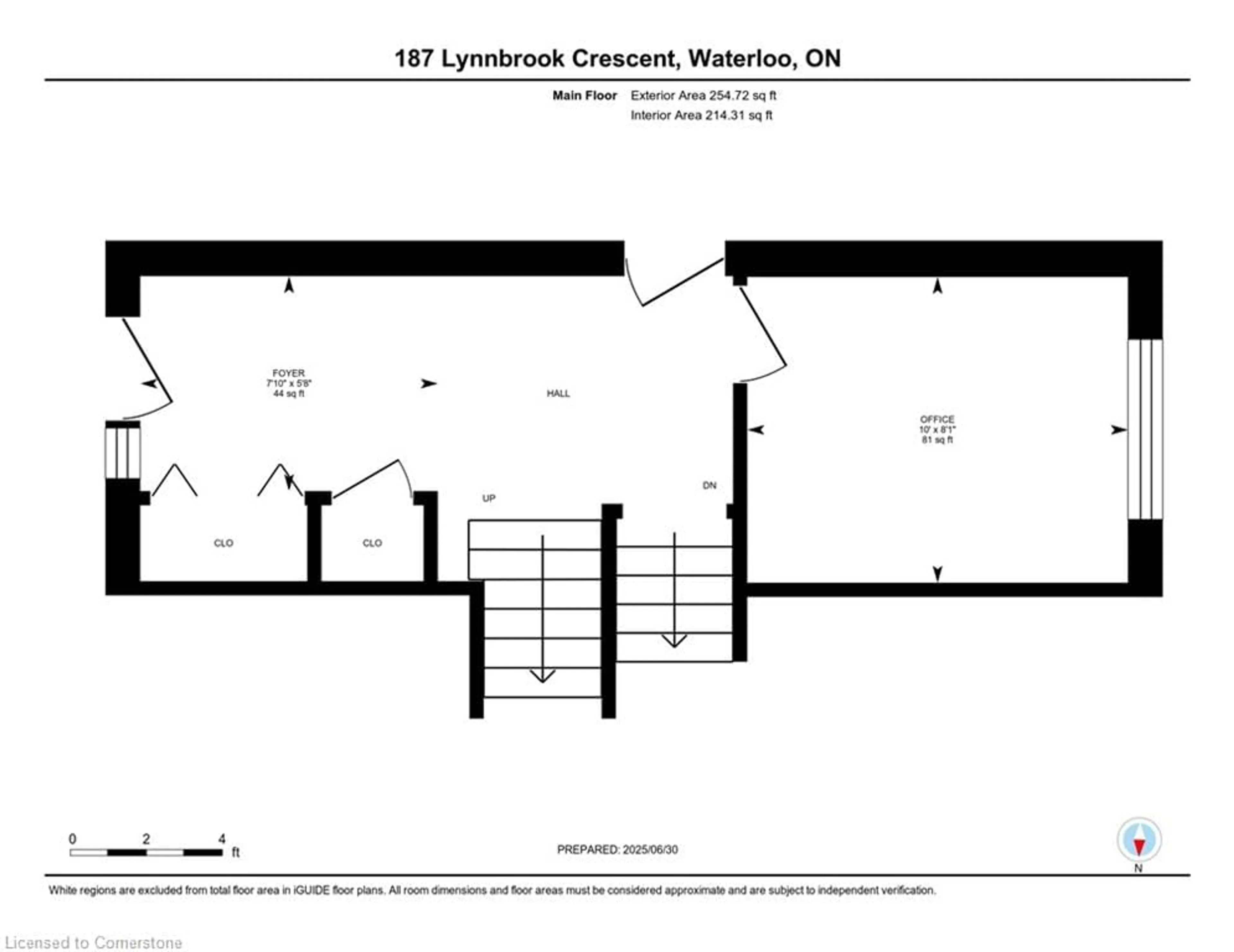 Floor plan for 187 Lynnbrook Cres, Waterloo Ontario N2L 4X2
