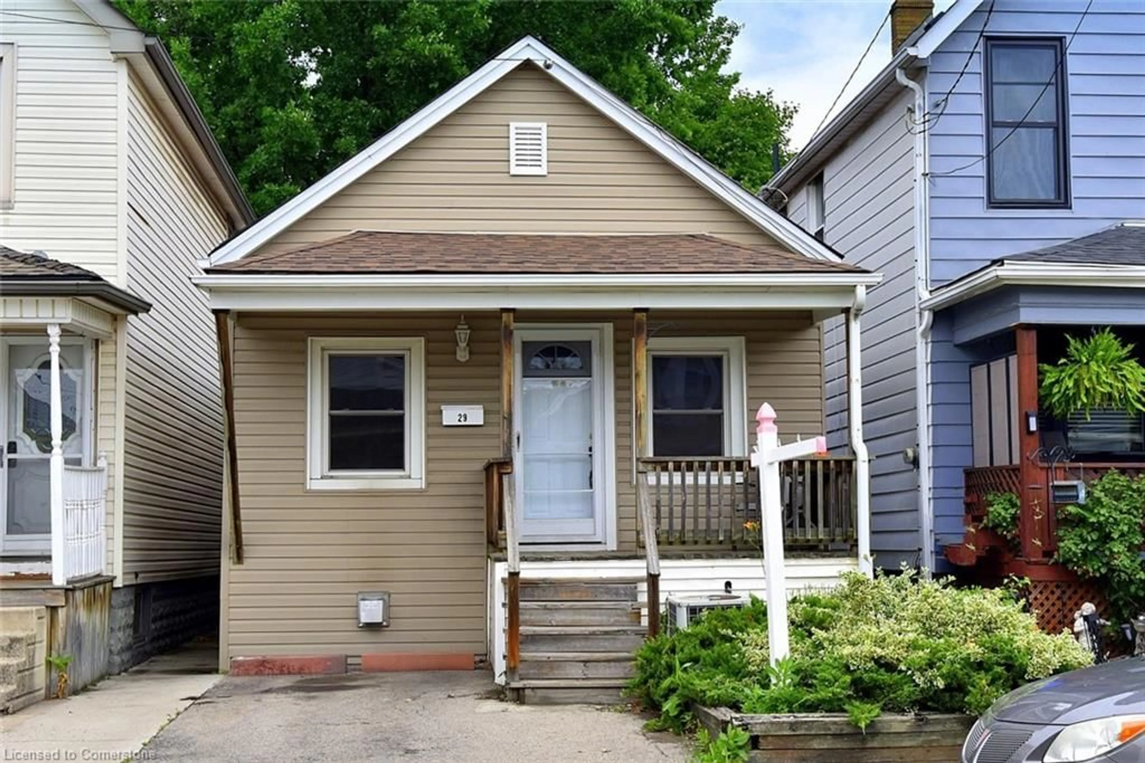 Home with vinyl exterior material, street for 29 Mayflower Ave, Hamilton Ontario L8L 2K5
