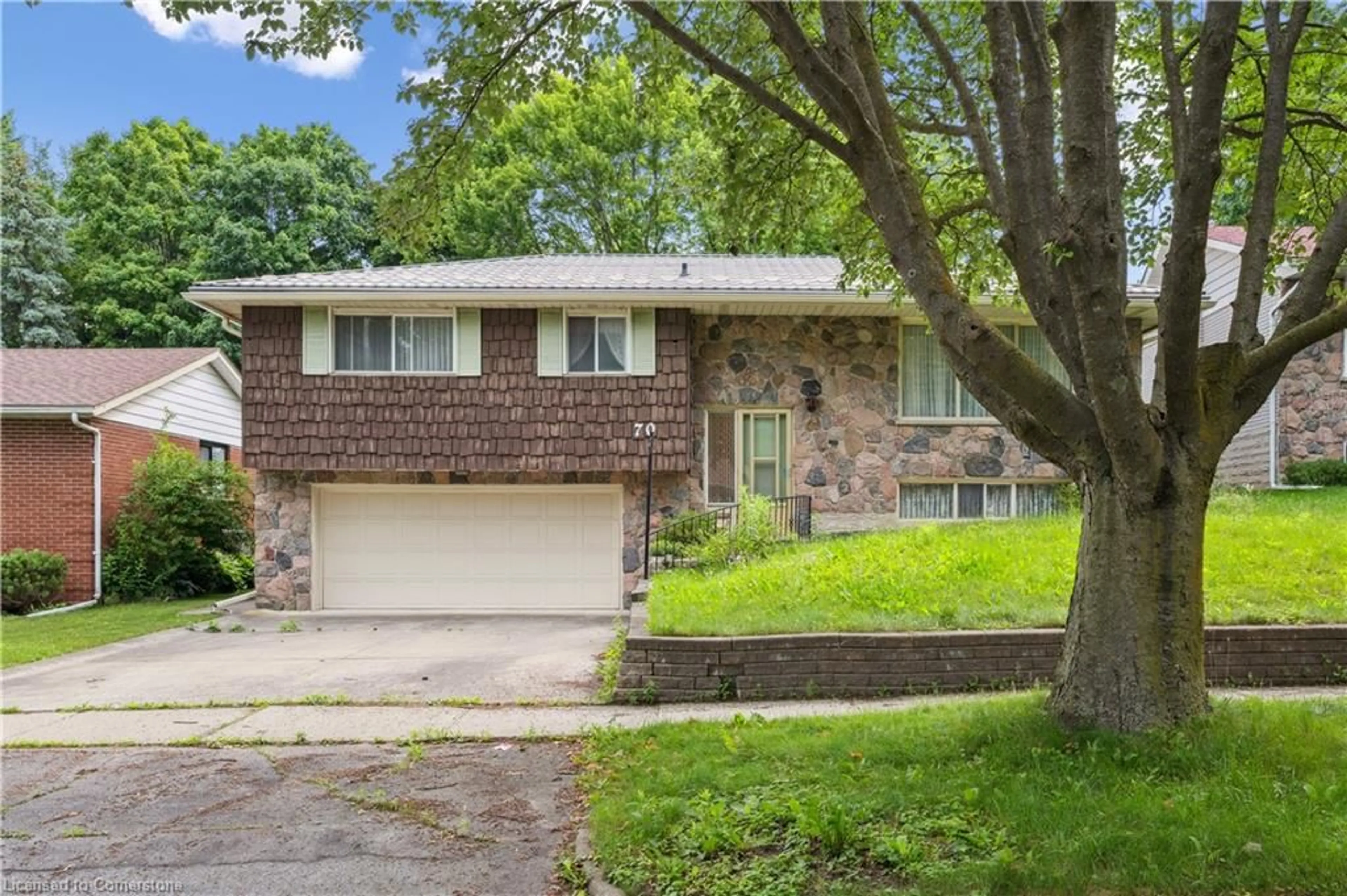 Home with vinyl exterior material, street for 70 Champlain Cres, Kitchener Ontario N2B 2Y6