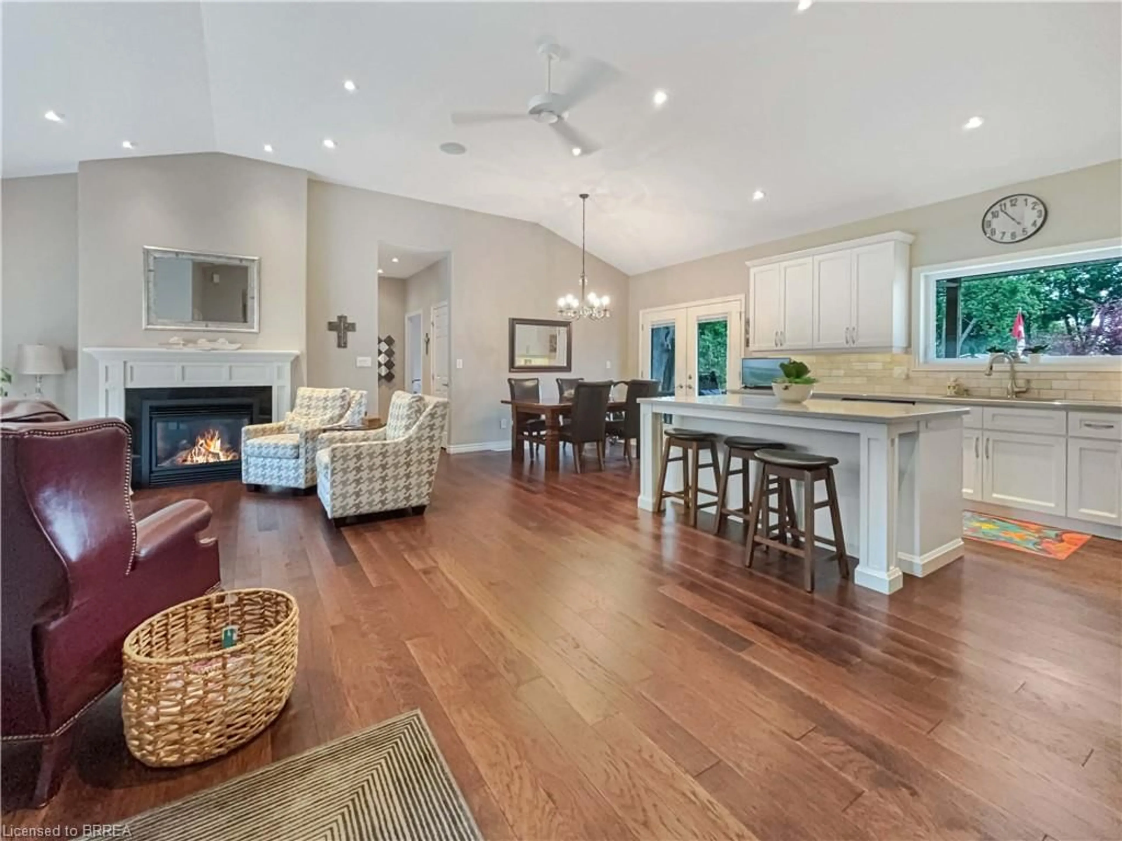 Open concept kitchen, wood/laminate floor for 2 Kitson St, Mount Pleasant Ontario N0E 1K0