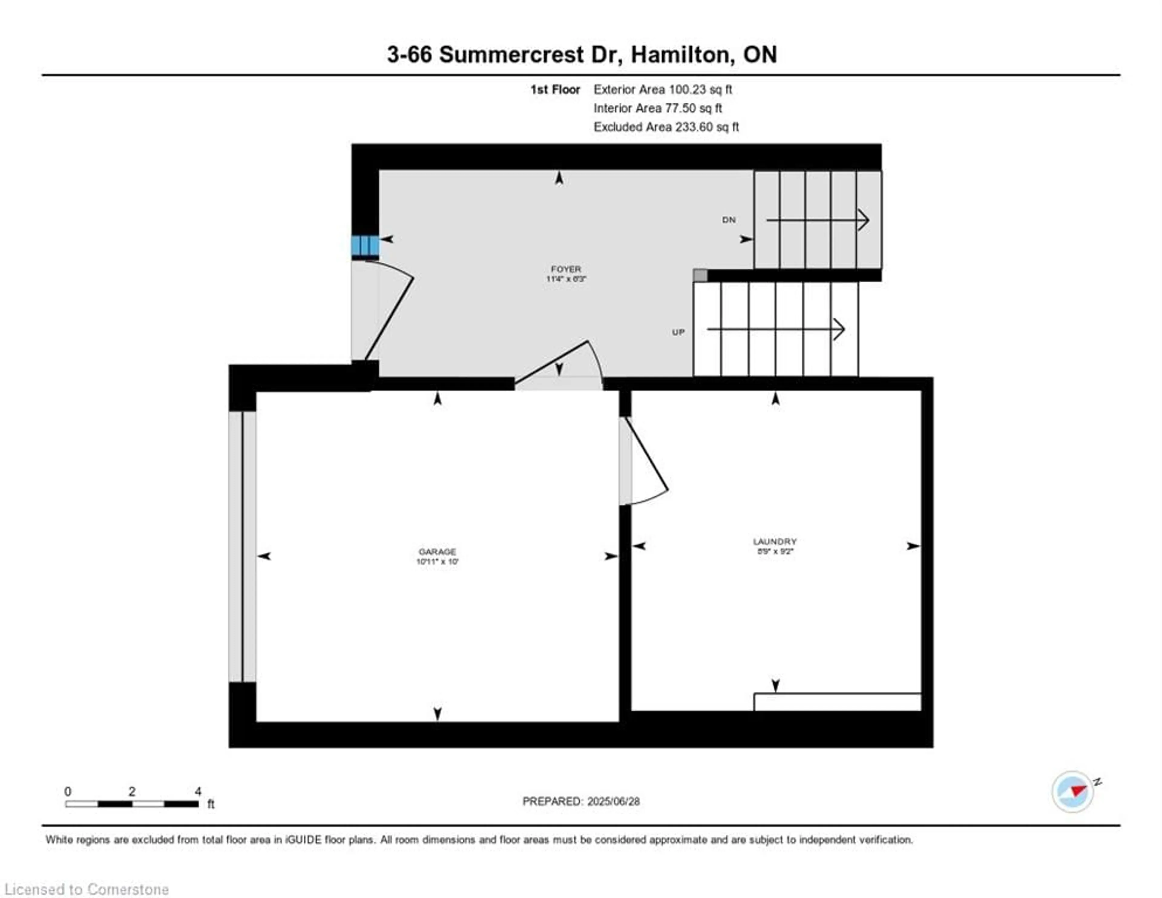 Floor plan for 66 Summercrest Dr #3, Hamilton Ontario L8K 6M6
