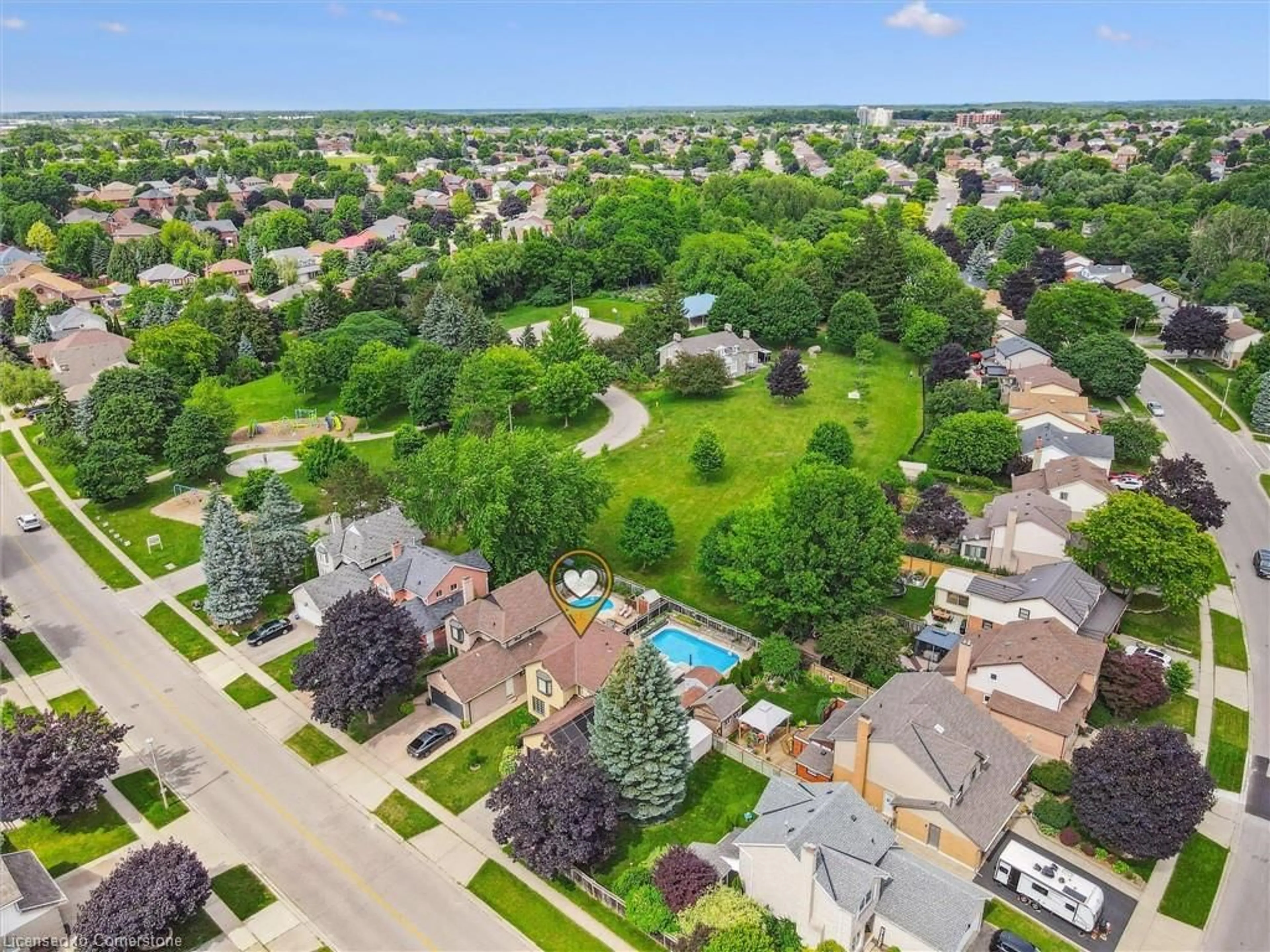 A pic from outside/outdoor area/front of a property/back of a property/a pic from drone, street for 53 Cowan Blvd, Cambridge Ontario N1T 1E6