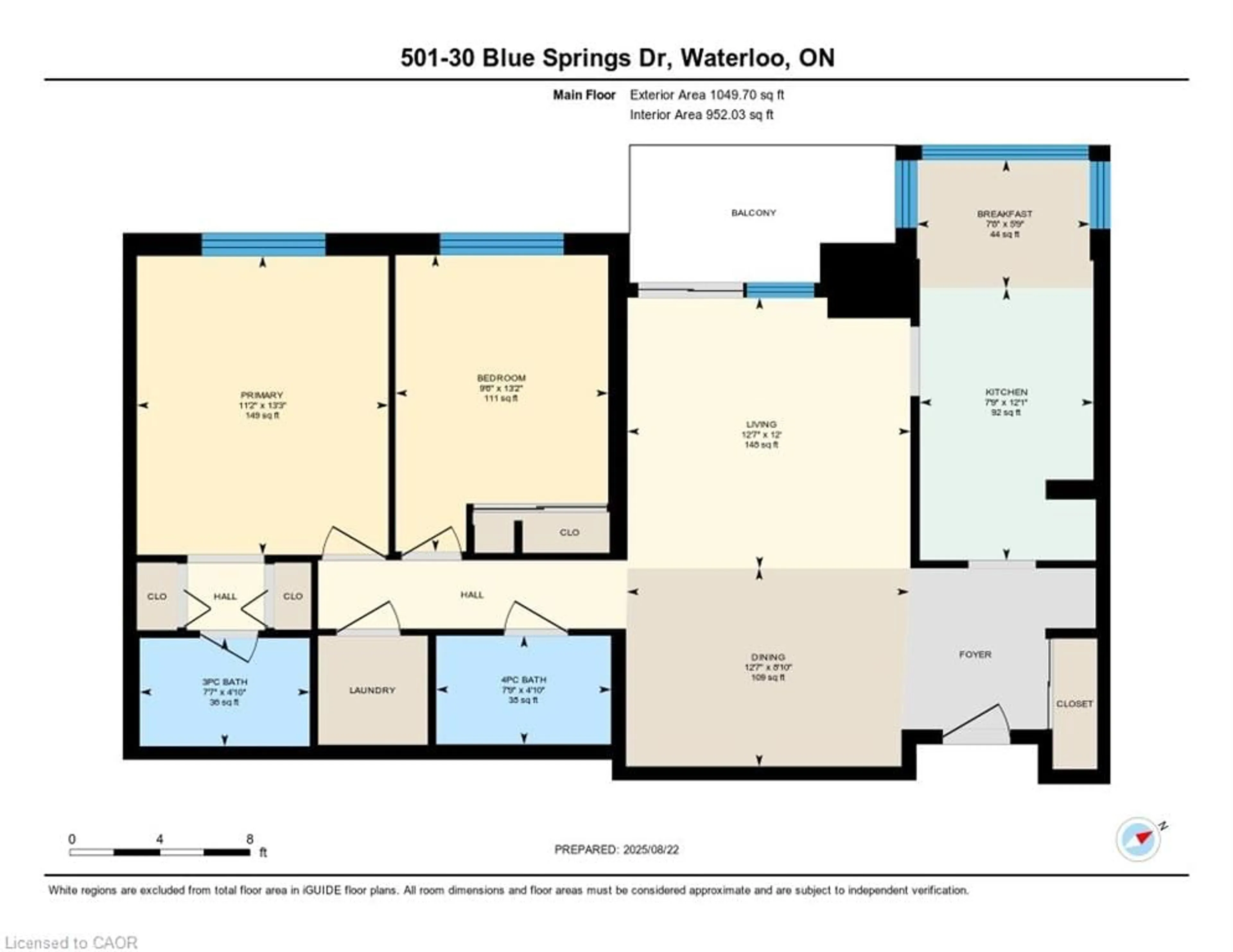 Floor plan for 30 Blue Springs Dr #501, Waterloo Ontario N2J 4T2