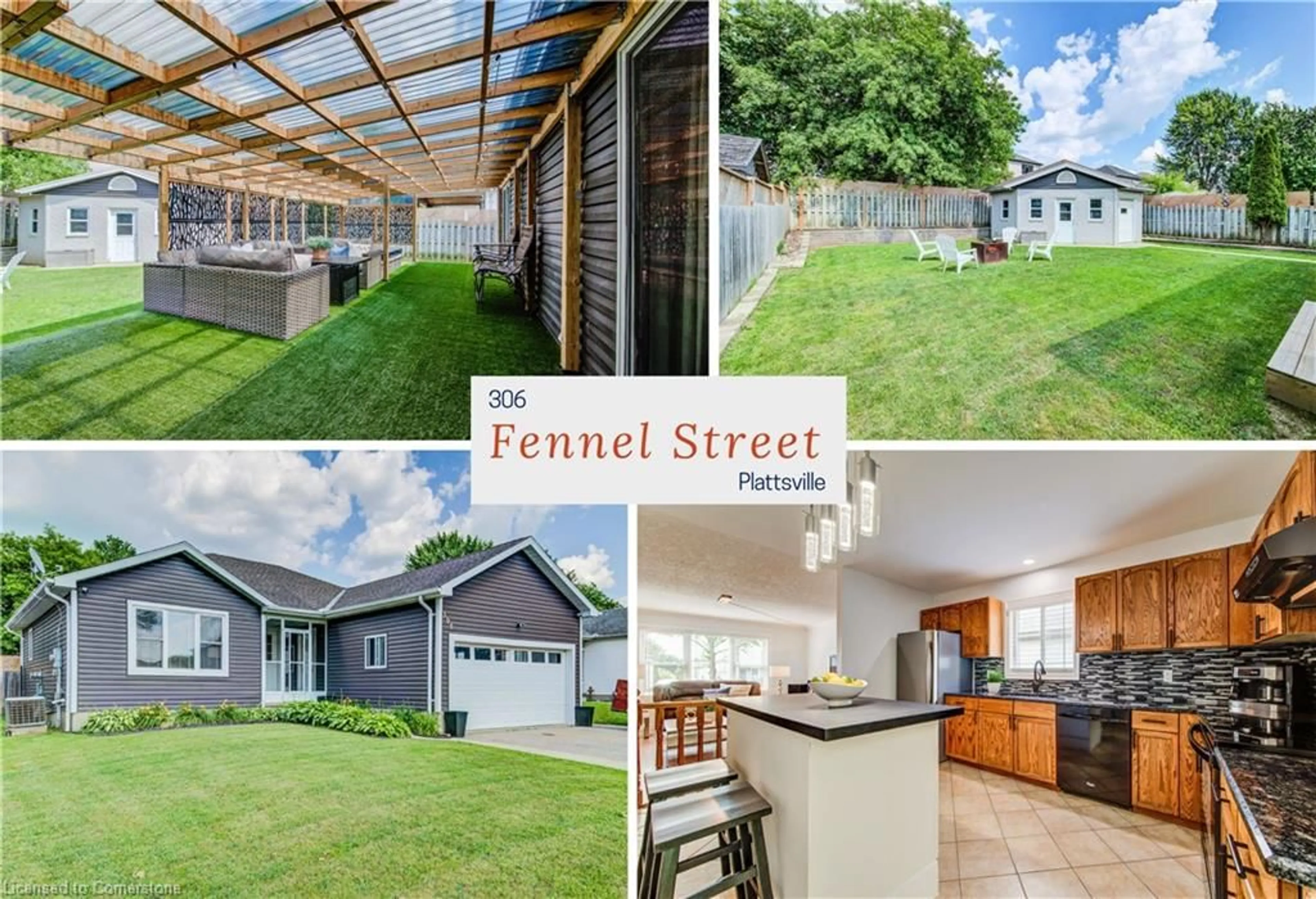 A pic from outside/outdoor area/front of a property/back of a property/a pic from drone, street for 306 Fennel St, Plattsville Ontario N0J 1S0