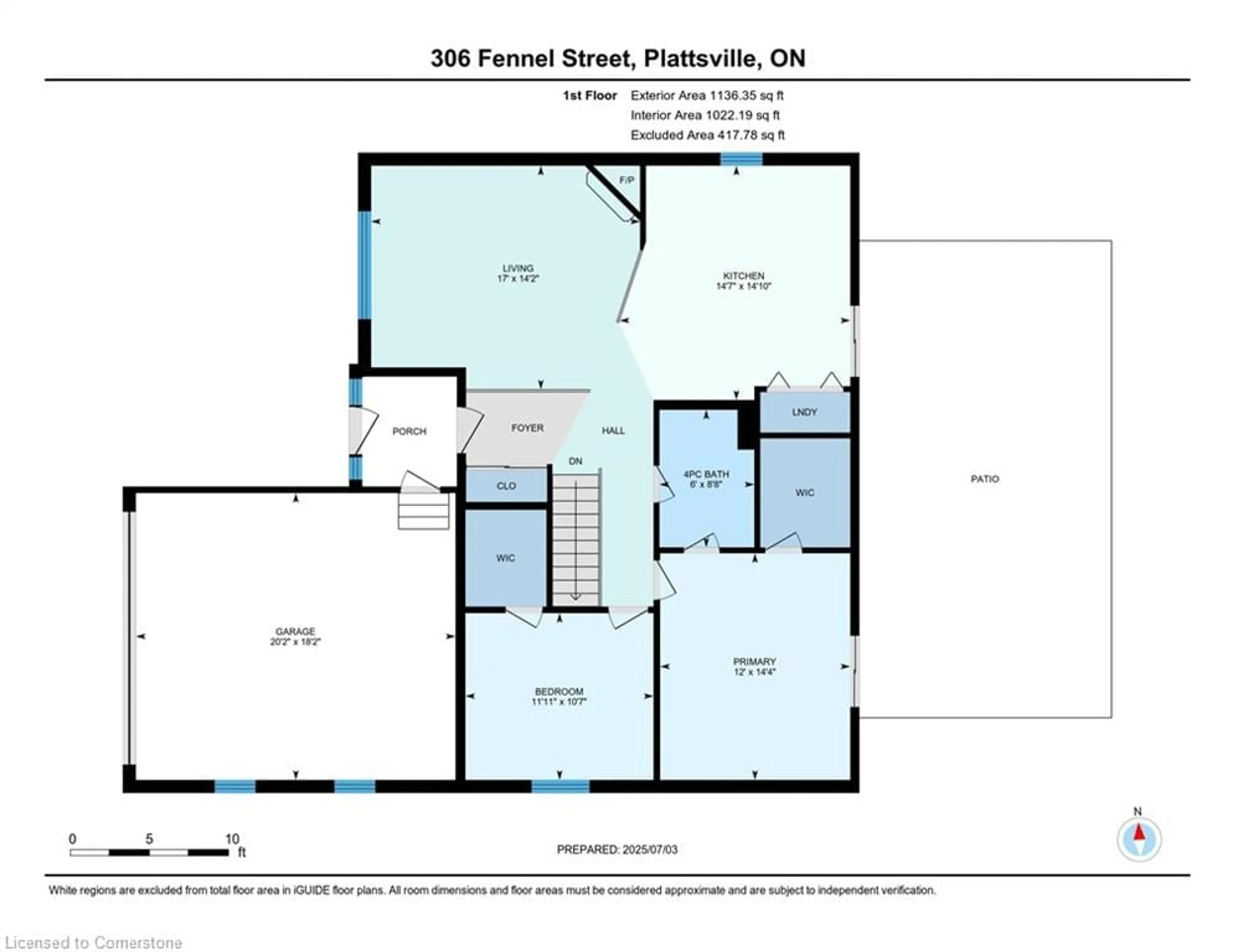 Floor plan for 306 Fennel St, Plattsville Ontario N0J 1S0