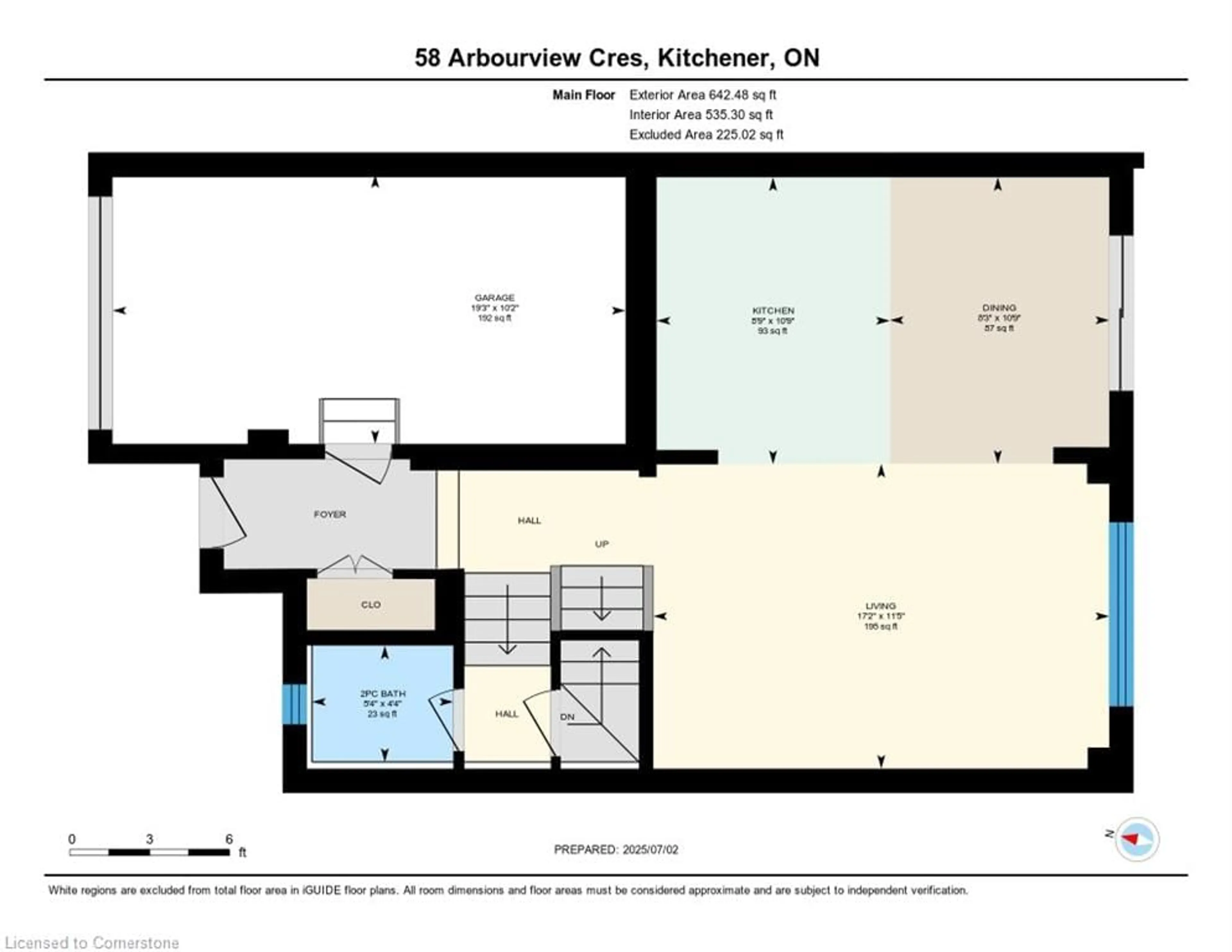 Floor plan for 58 Arbourview Cres, Kitchener Ontario N2R 1R4
