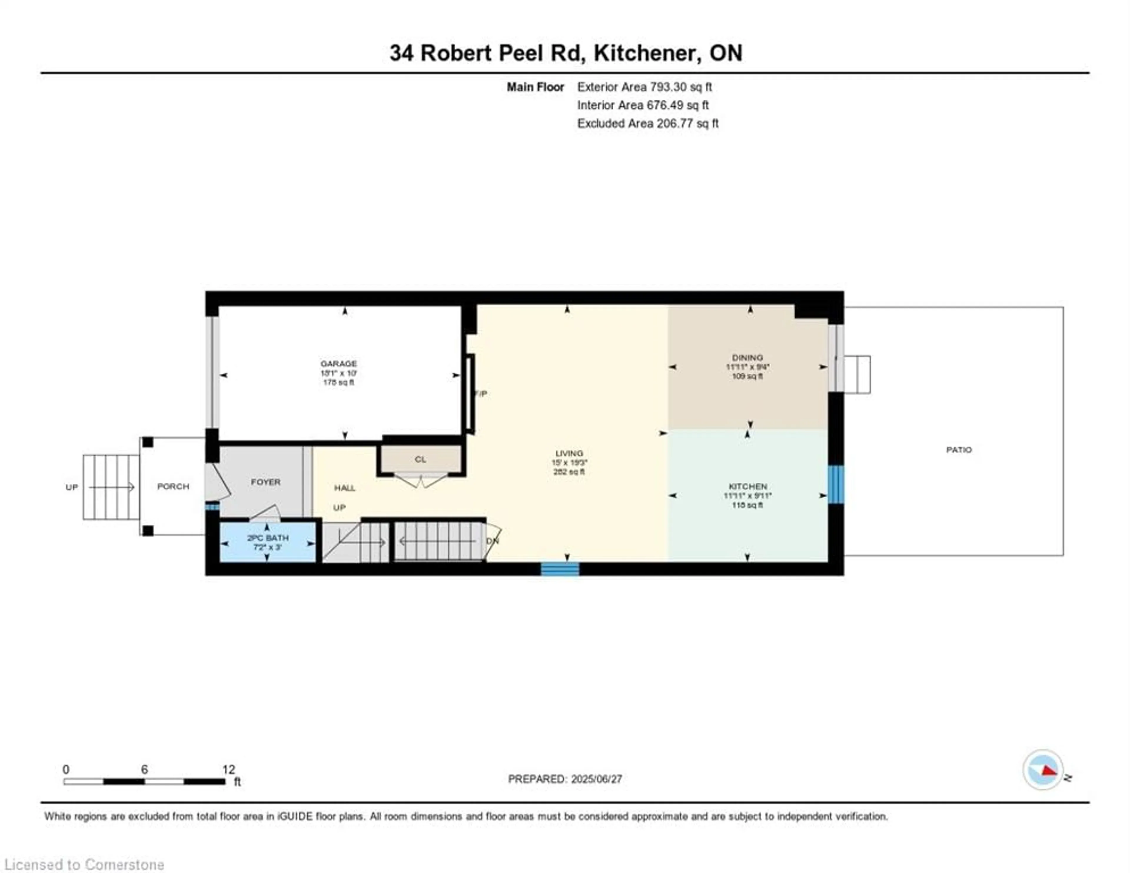 Floor plan for 34 Robert Peel Rd, Kitchener Ontario N2H 0B5