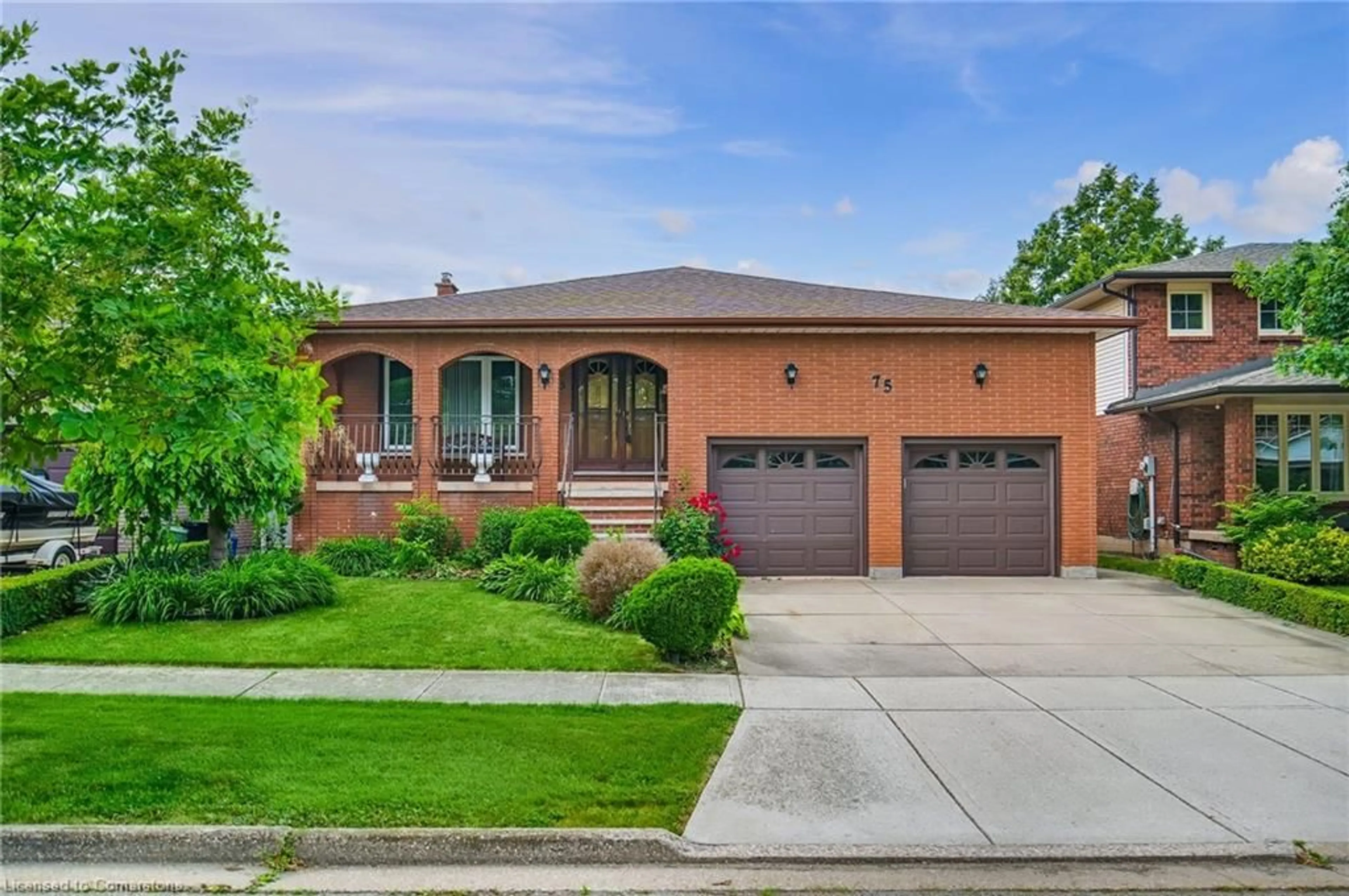 Home with brick exterior material, street for 75 President Dr, Stoney Creek Ontario L8G 4L7