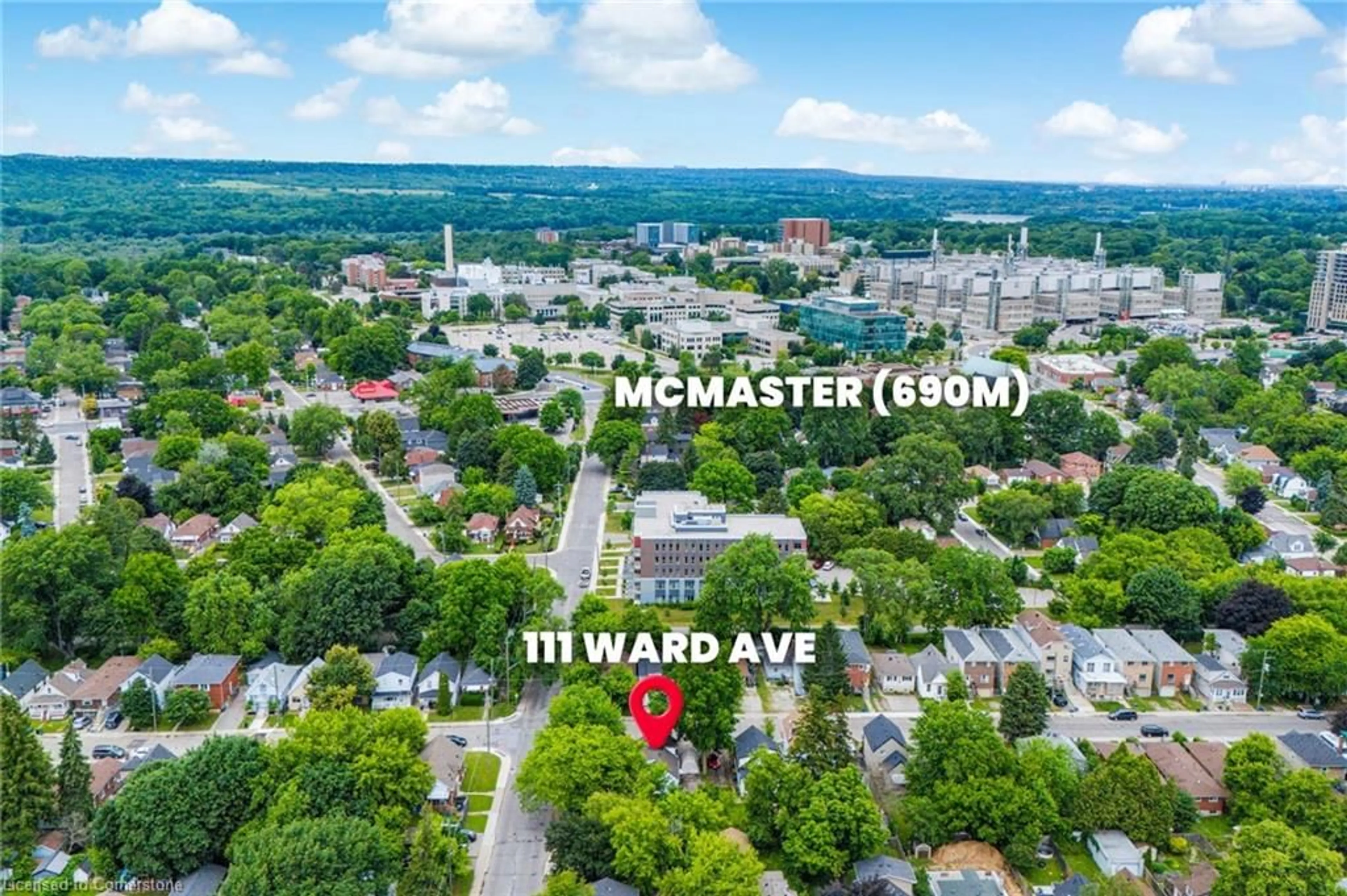 A pic from outside/outdoor area/front of a property/back of a property/a pic from drone, mountain view for 111 Ward Ave, Hamilton Ontario L8S 2E8