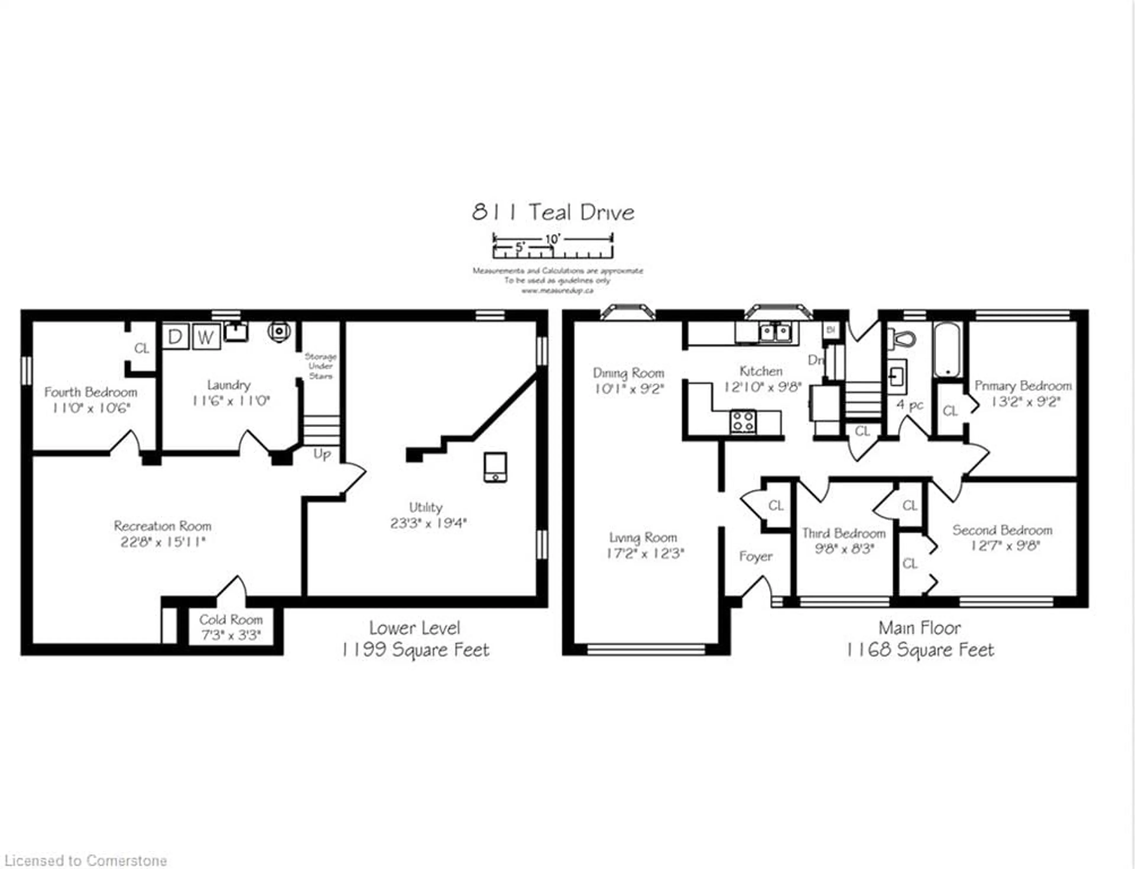 Floor plan for 811 Teal Dr, Burlington Ontario L7T 2Y8