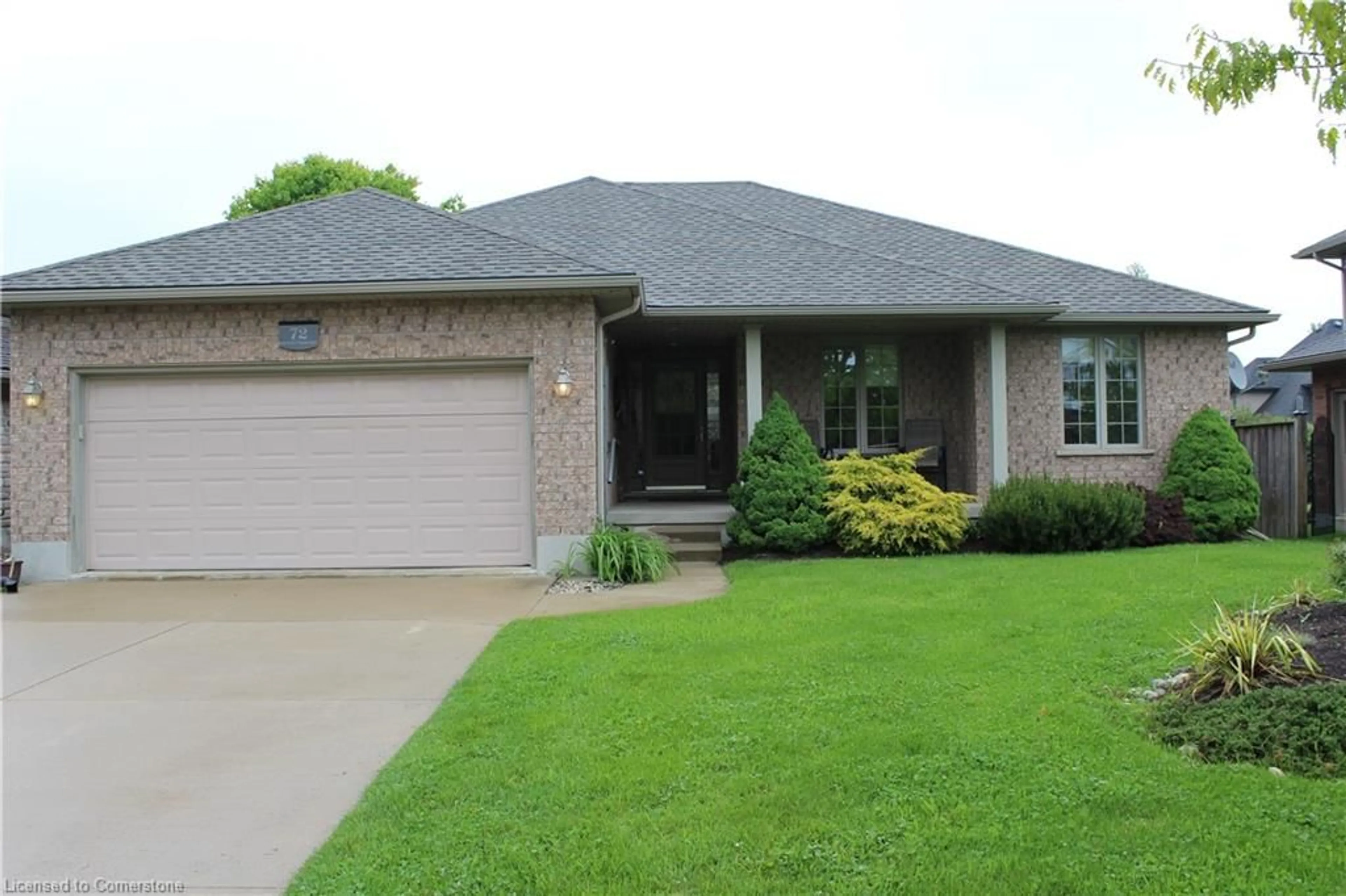 Home with brick exterior material, street for 72 Stanley Cres, Elora Ontario N0B 1S0