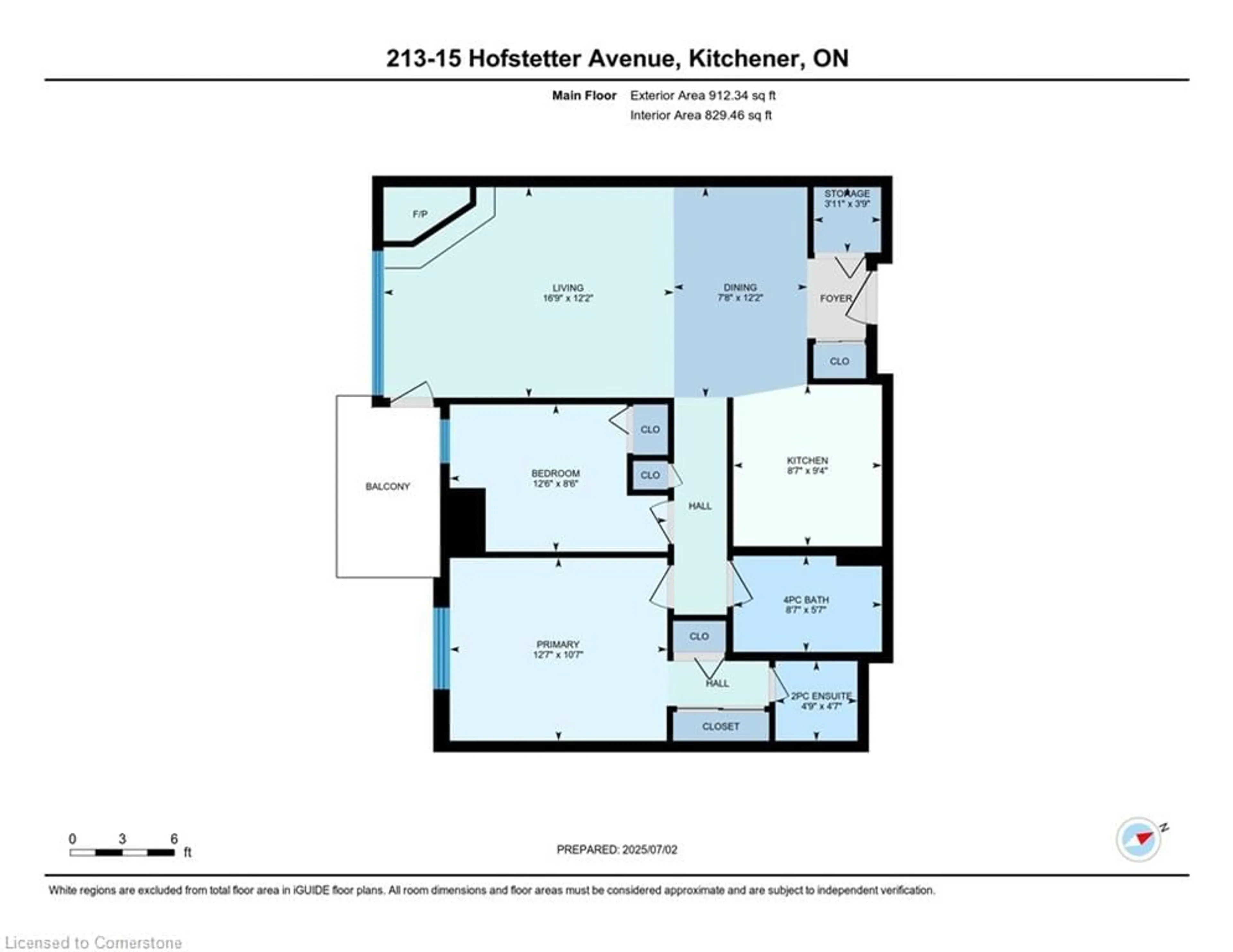 Floor plan for 15 Hofstetter Ave #213, Kitchener Ontario N2A 3Z7
