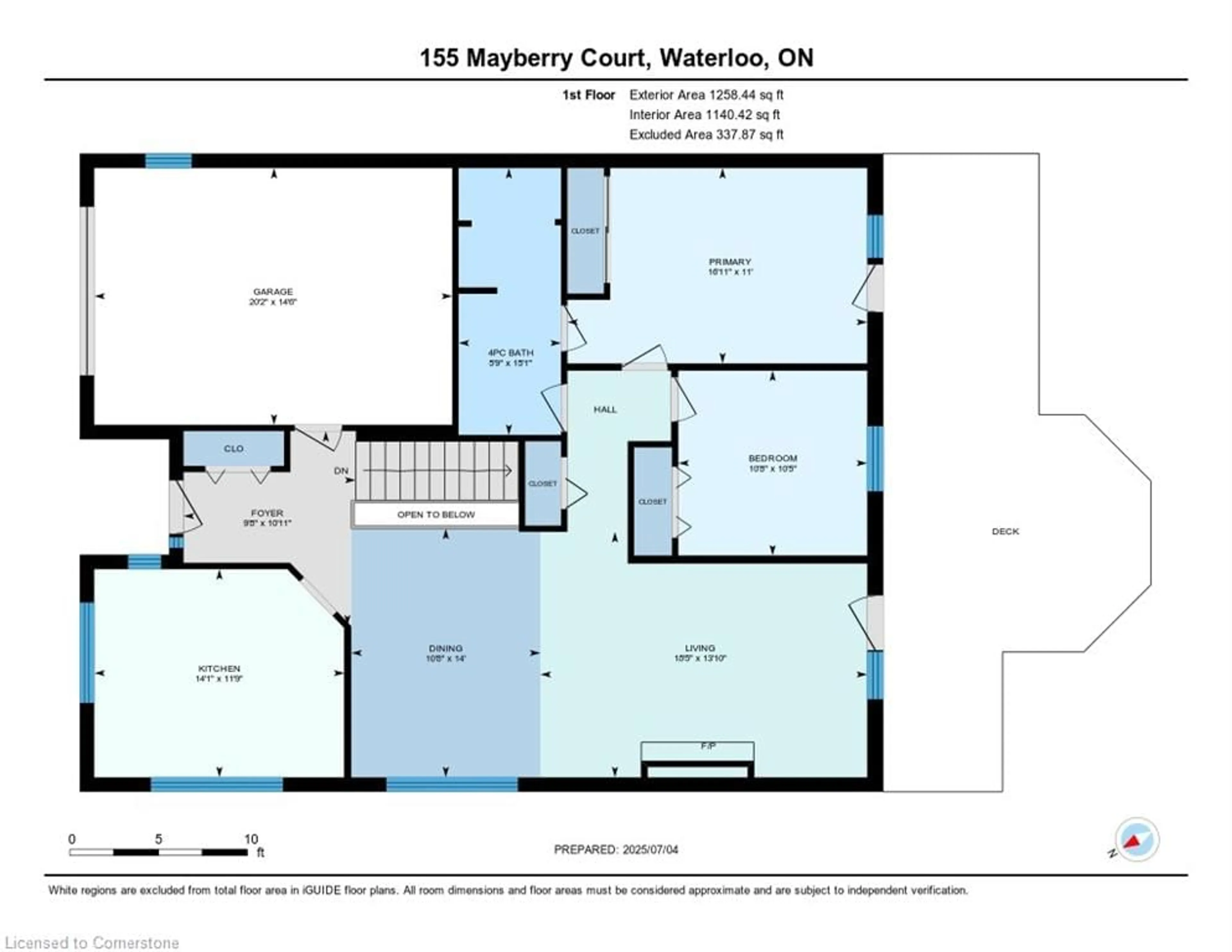 Floor plan for 155 Mayberry Crt, Waterloo Ontario N2K 3K1